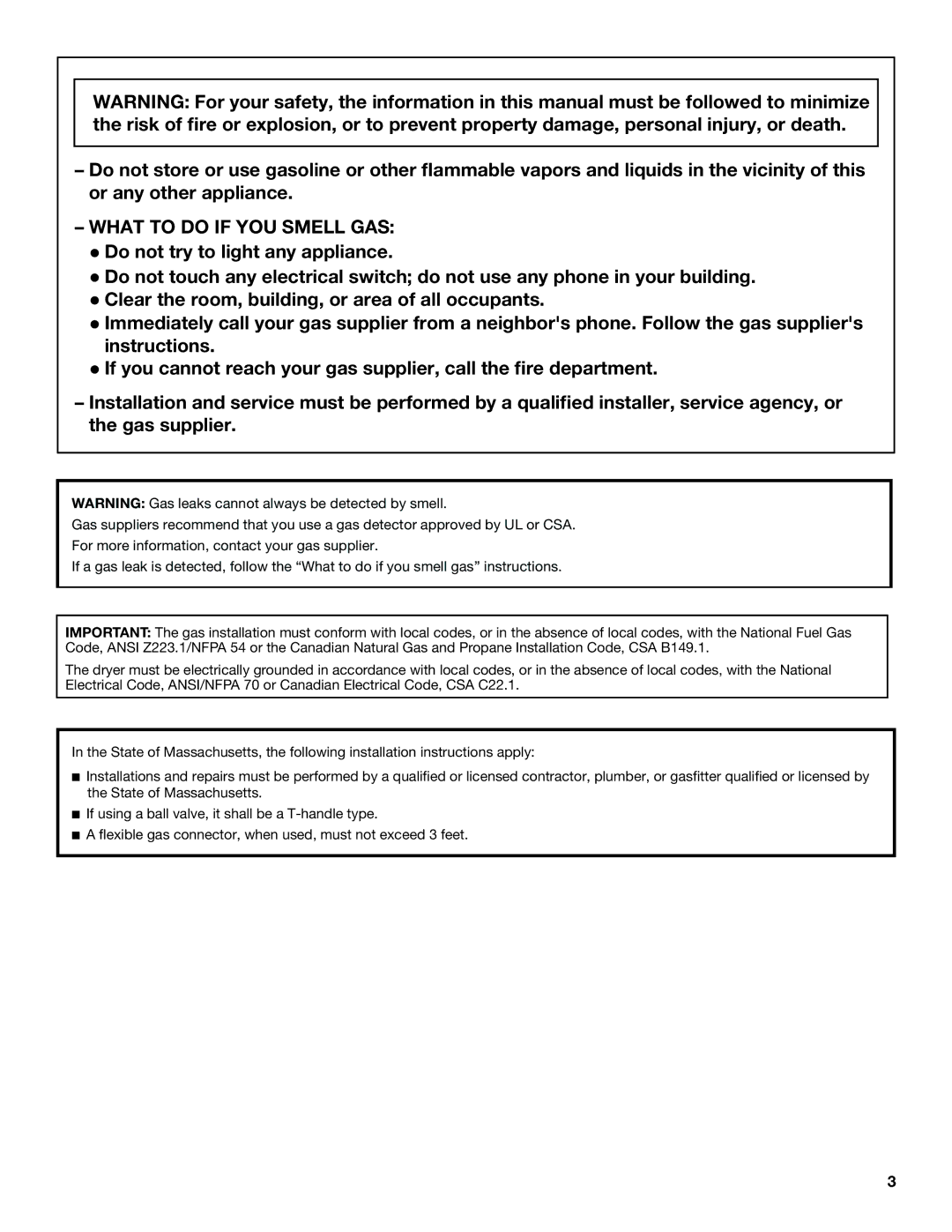 Maytag W10240584B, W10240585B-SP, MGDE200XW installation instructions What to do if YOU Smell GAS 