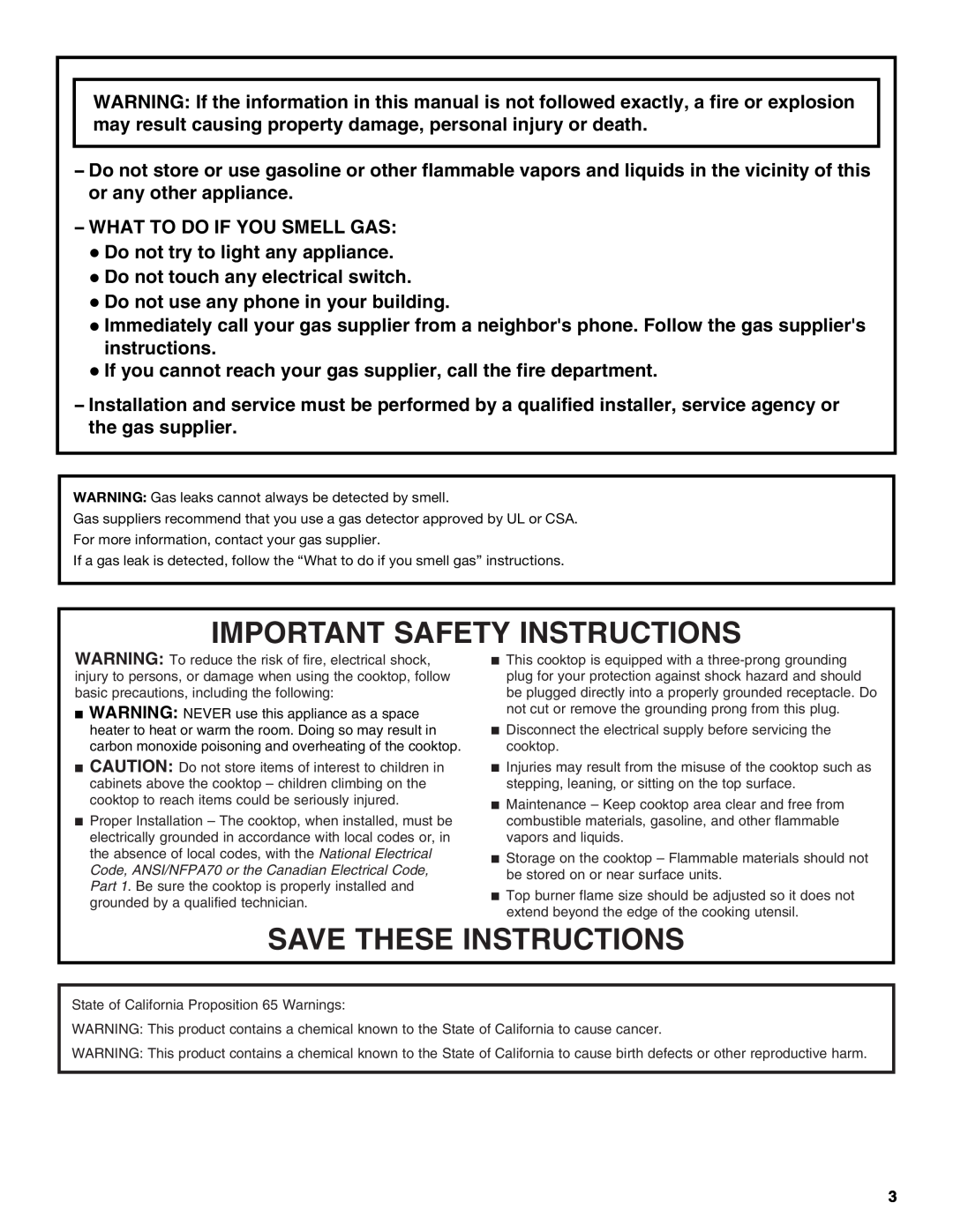 Maytag MGC8636WS, W10251095A manual Important Safety Instructions, Save These Instructions 