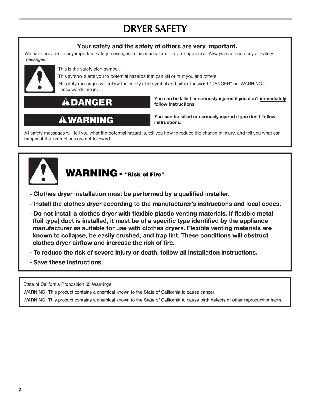 Maytag W10267628A, W10260034A quick start Dryer Safety, Your safety and the safety of others are very important 