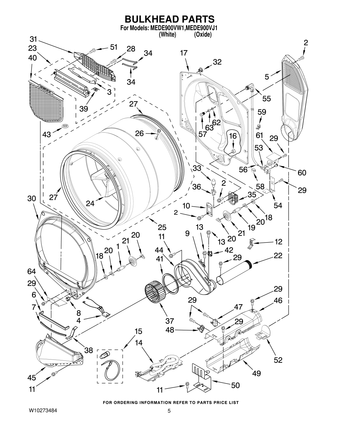 Maytag W10273484 manual Bulkhead Parts 