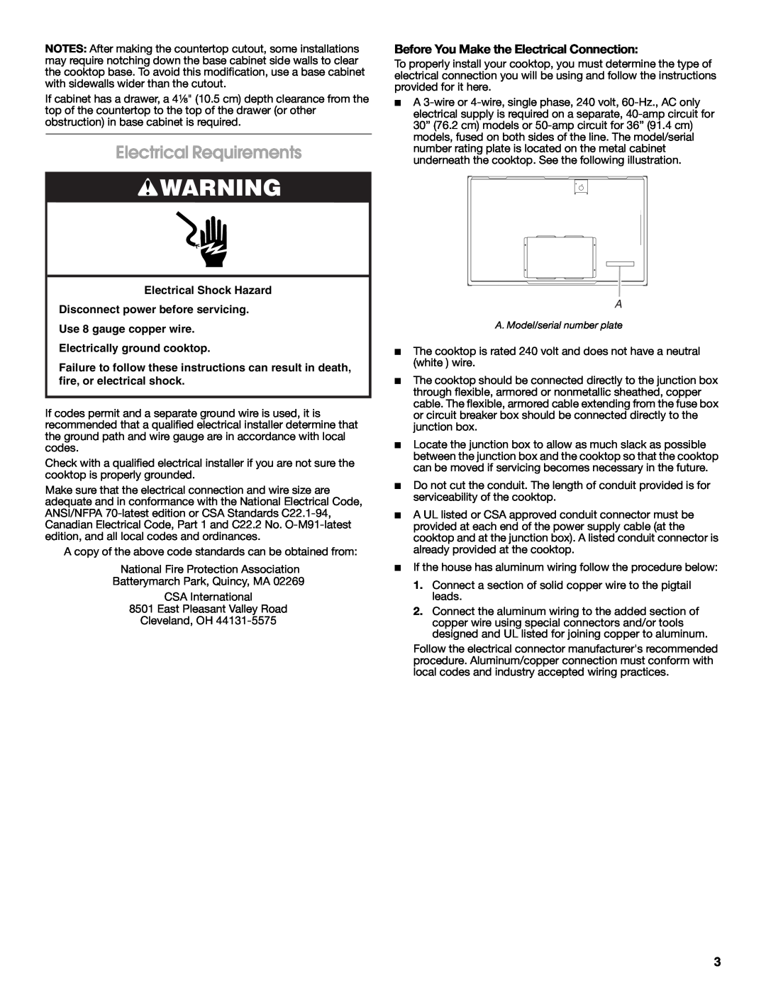 Maytag W10274255A installation instructions Electrical Requirements, Before You Make the Electrical Connection 