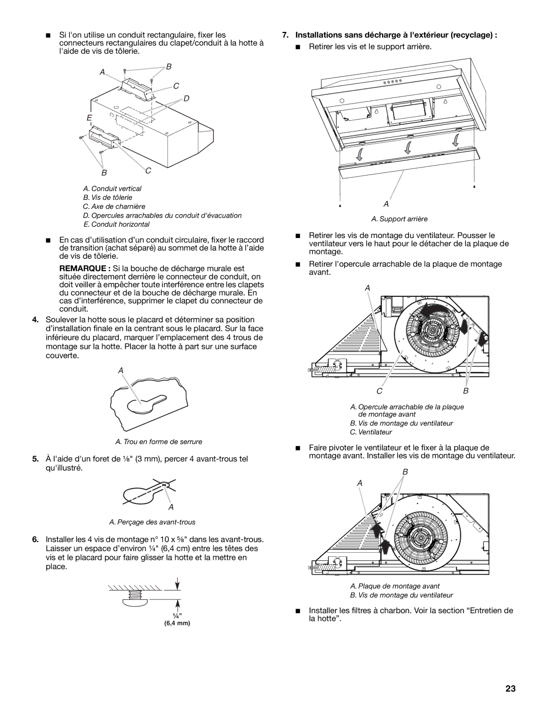 Maytag LI3VQA, W10274302B installation instructions Trou en forme de serrure 