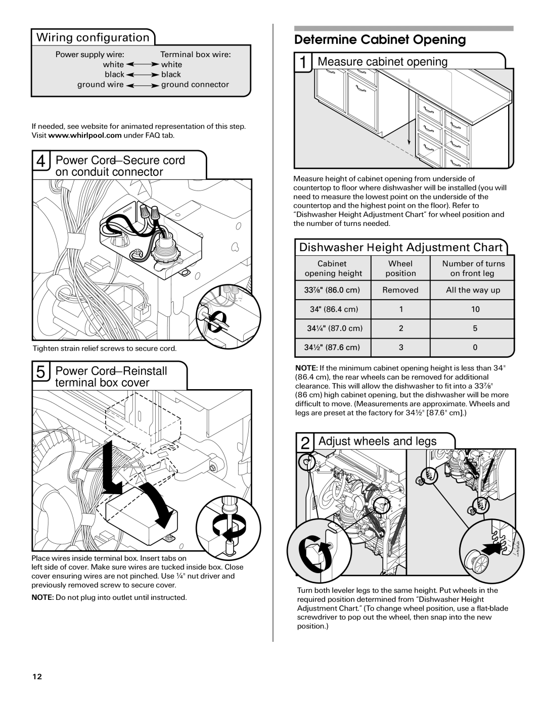 Maytag W10282553A installation instructions Determine Cabinet Opening 