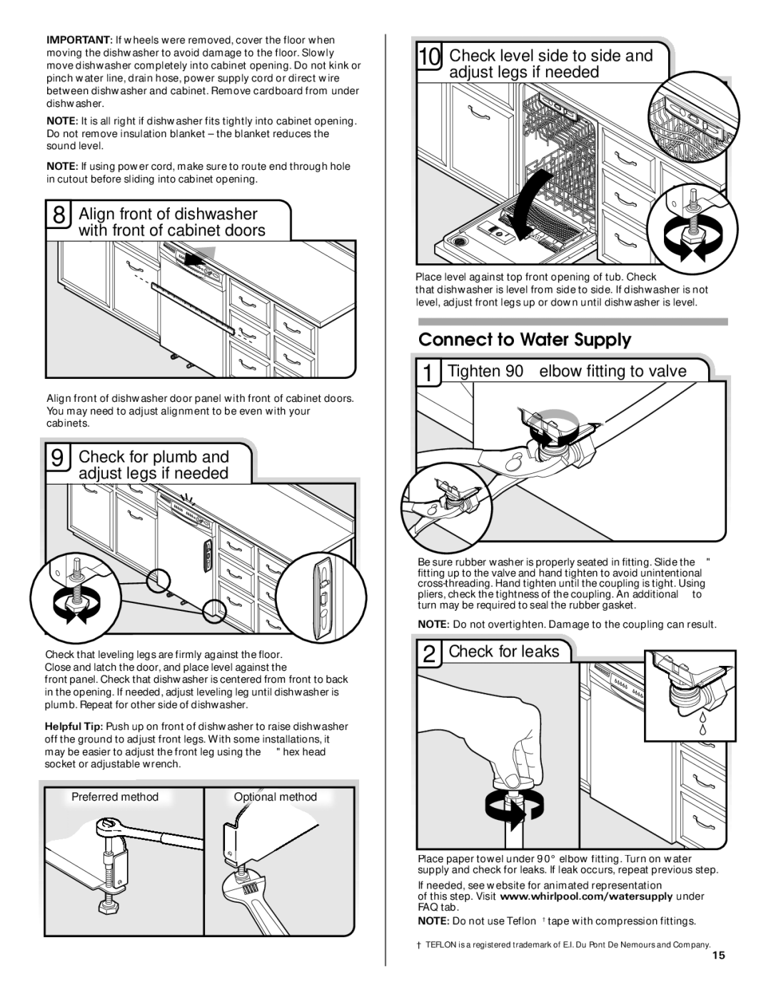 Maytag W10282553A installation instructions Connect to Water Supply 