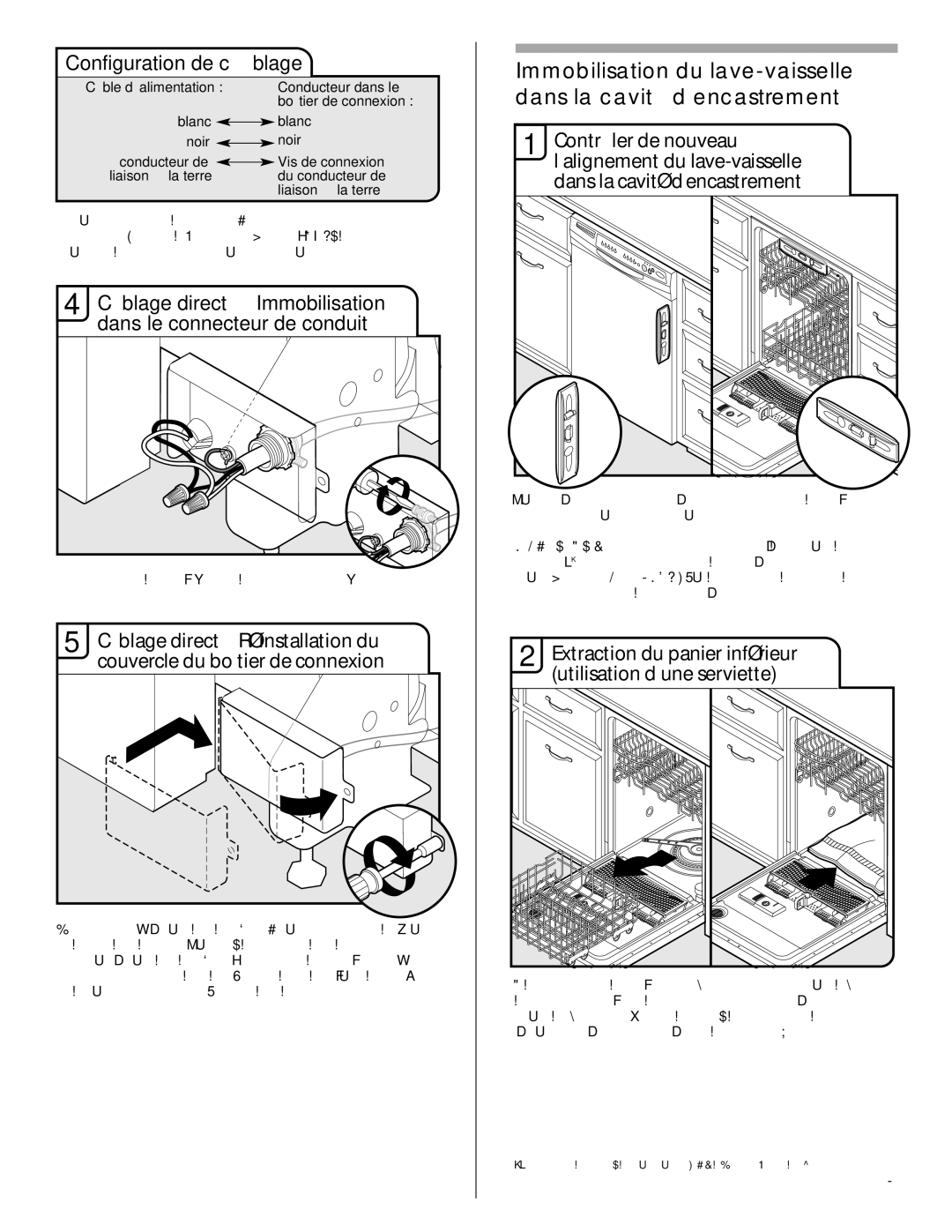 Maytag W10282553A installation instructions Câblage direct Immobilisation dans le connecteur de conduit 