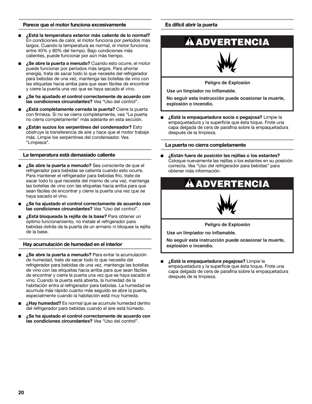 Maytag W10285880A - 8336411962010 manual Parece que el motor funciona excesivamente, La temperatura está demasiado caliente 