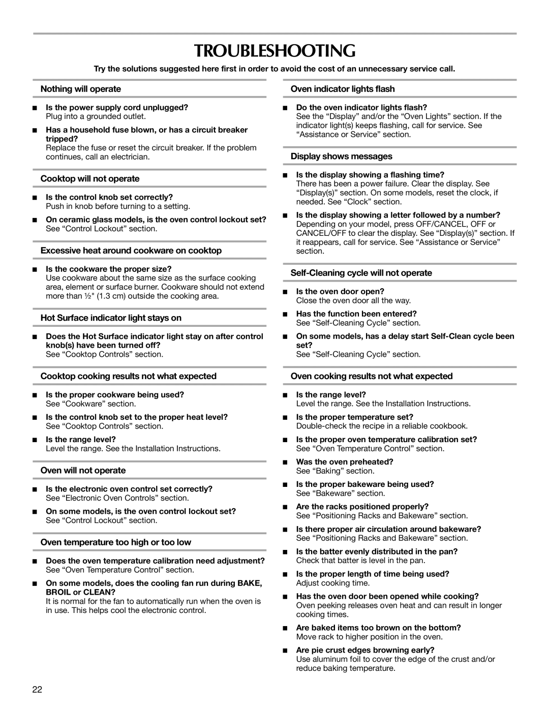 Maytag W10289539A, MET8885XS manual Troubleshooting 