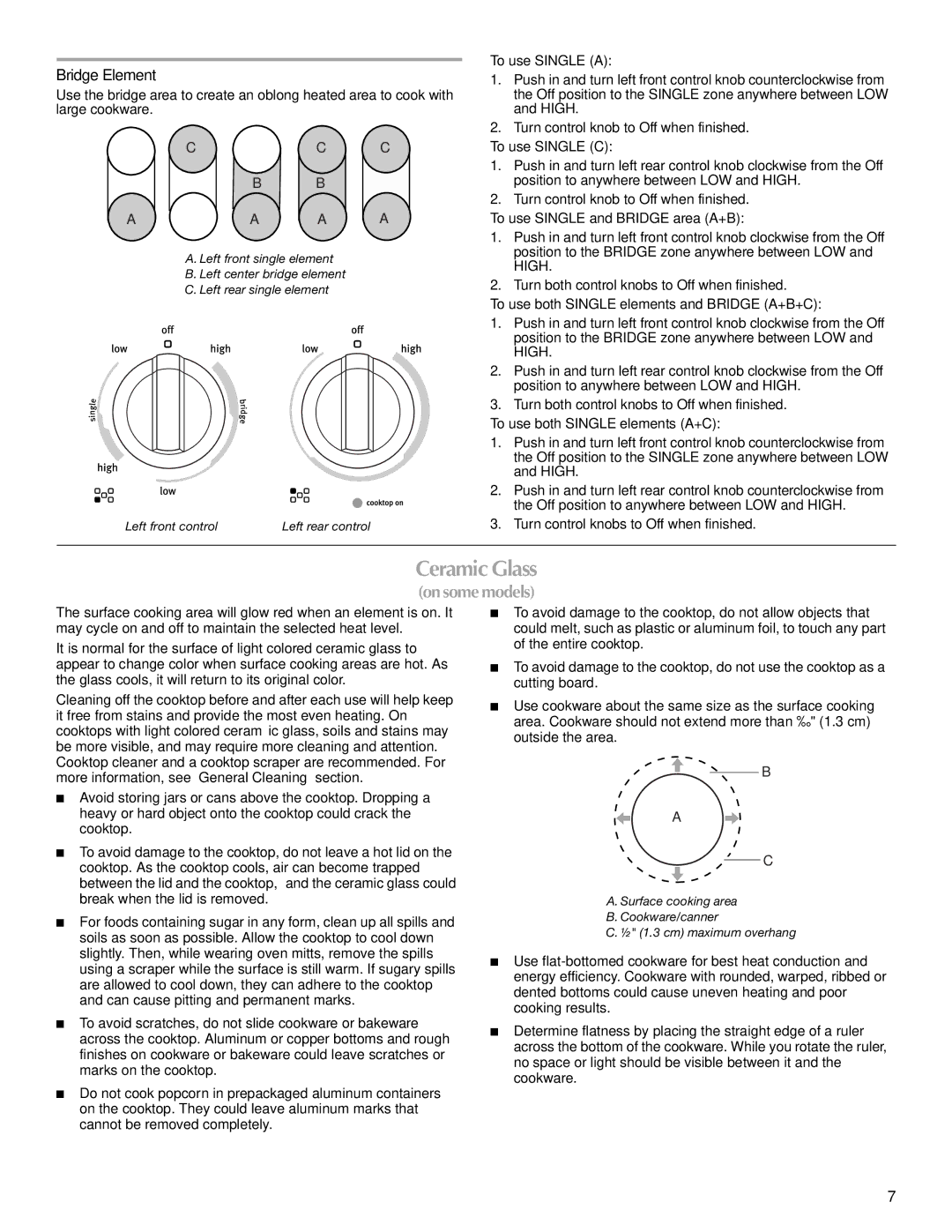 Maytag MET8885XS, W10289539A manual Ceramic Glass, Bridge Element 