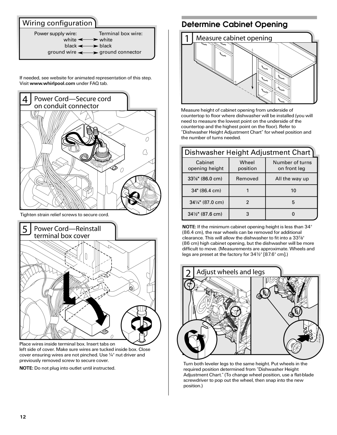 Maytag W10290309A, MDB6709AWW installation instructions Determine Cabinet Opening 