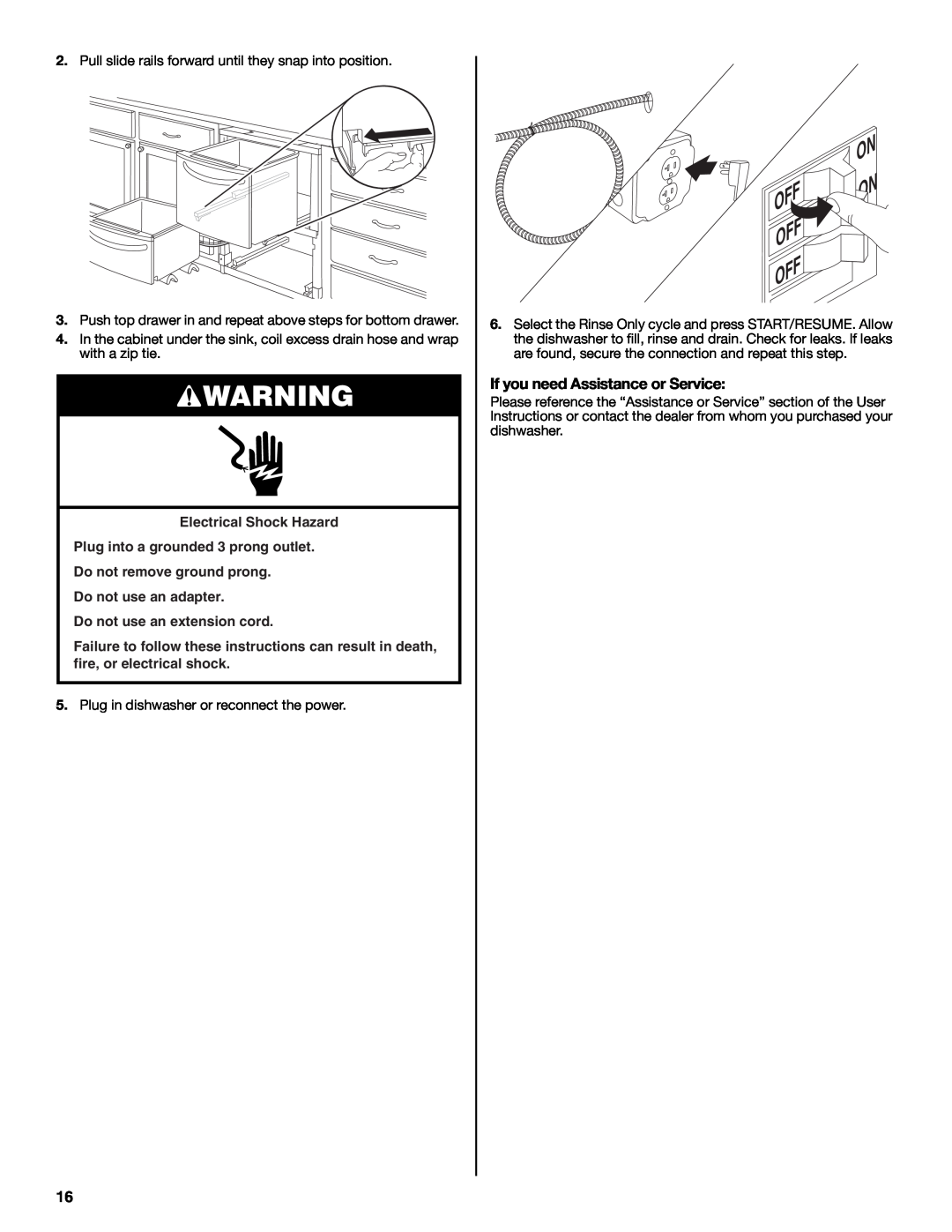 Maytag W10300218B installation instructions If you need Assistance or Service 