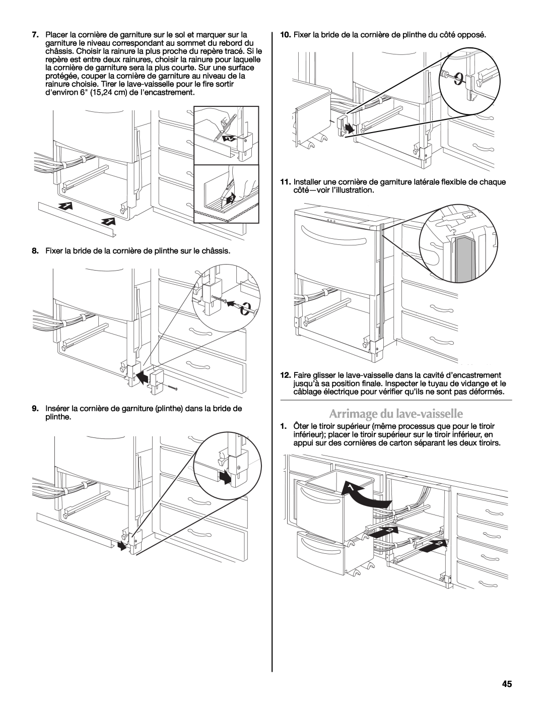 Maytag W10300218B installation instructions Arrimage du lave-vaisselle 