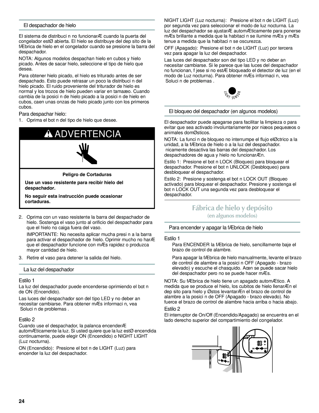 Maytag W10321475A installation instructions Fábrica de hielo y depósito 