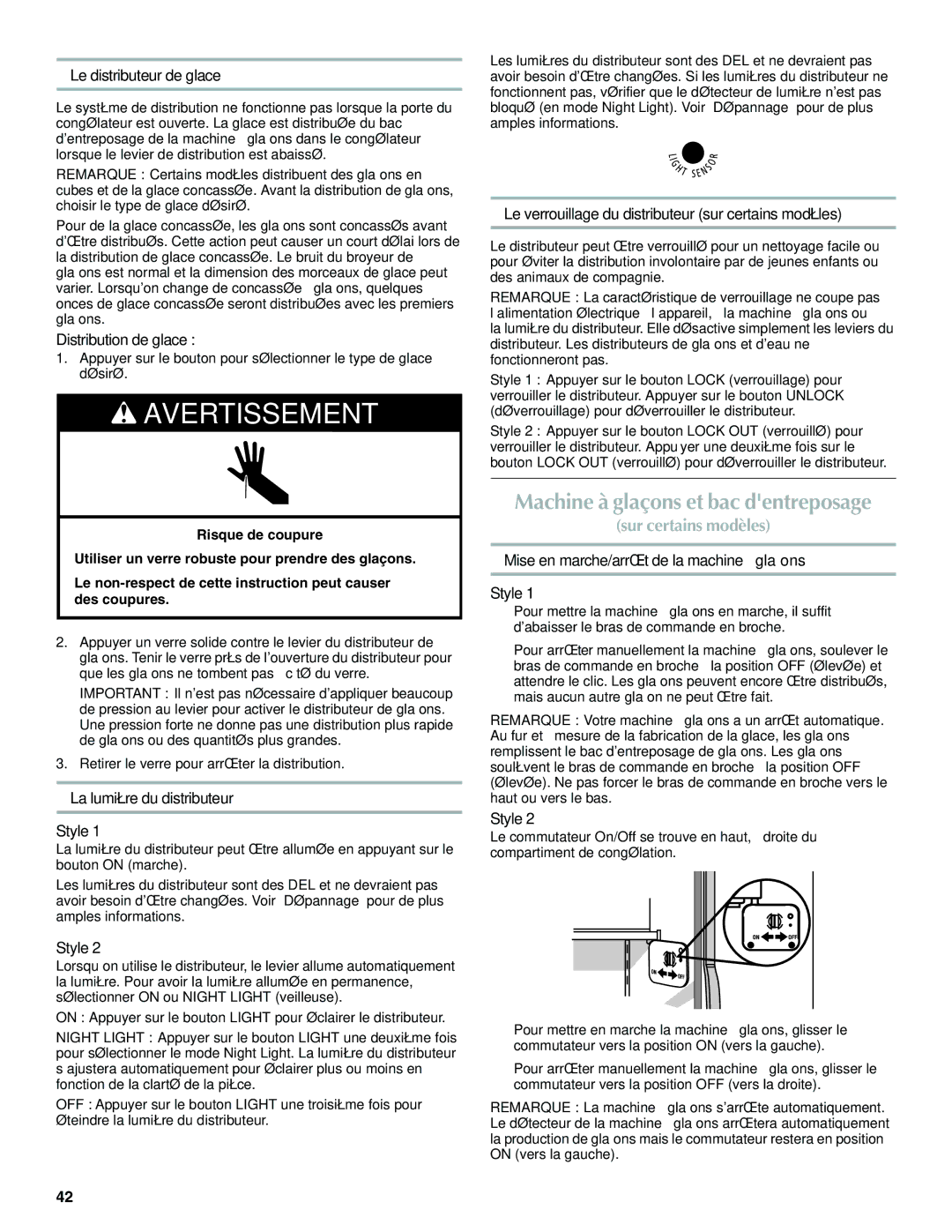 Maytag W10321475A installation instructions Machine à glaçons et bac dentreposage 