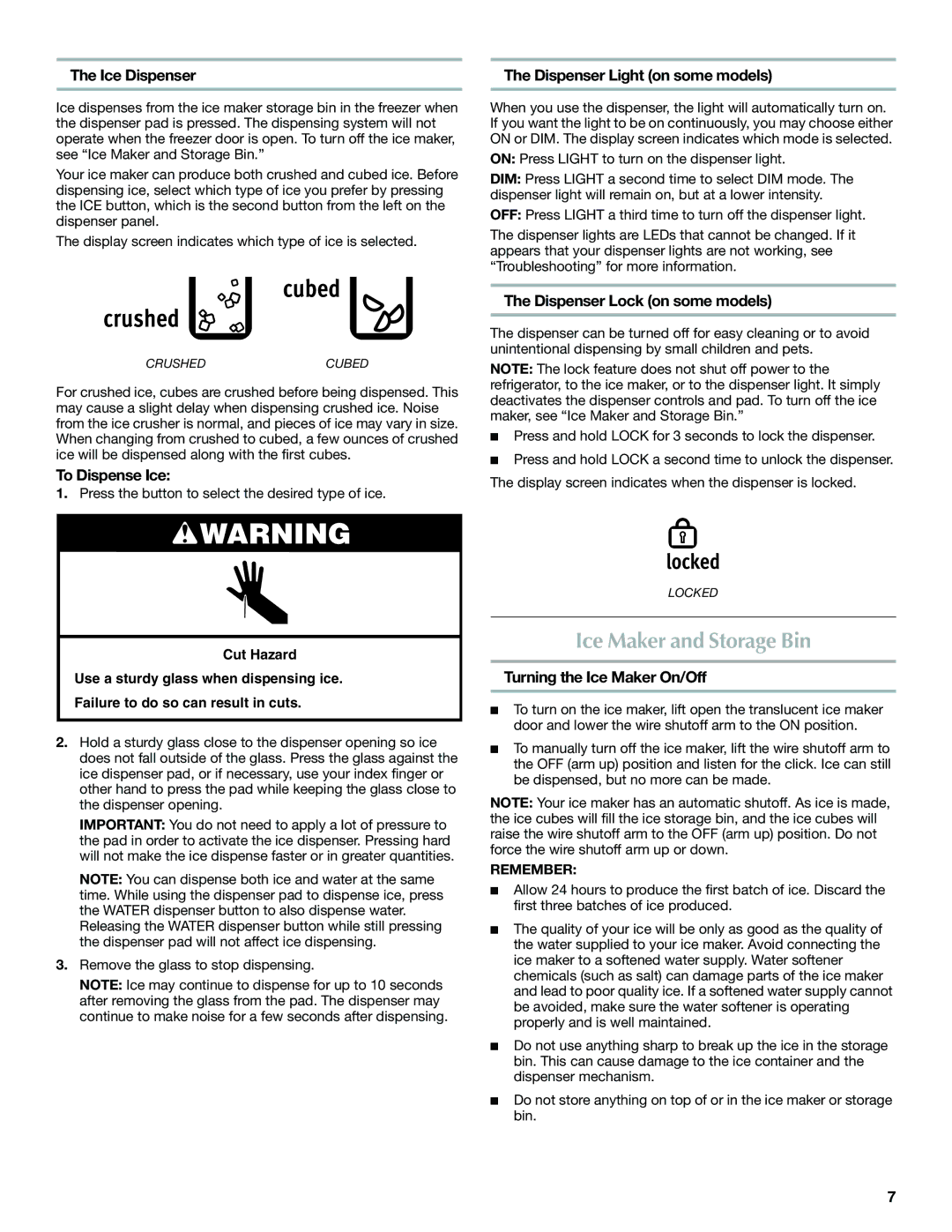 Maytag W10321477A installation instructions Ice Maker and Storage Bin 