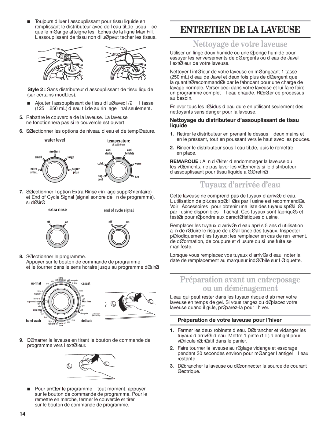 Maytag W10331729A-SP, W10330942A Entretien DE LA Laveuse, Nettoyage du distributeur d’assouplissant de tissu liquide 