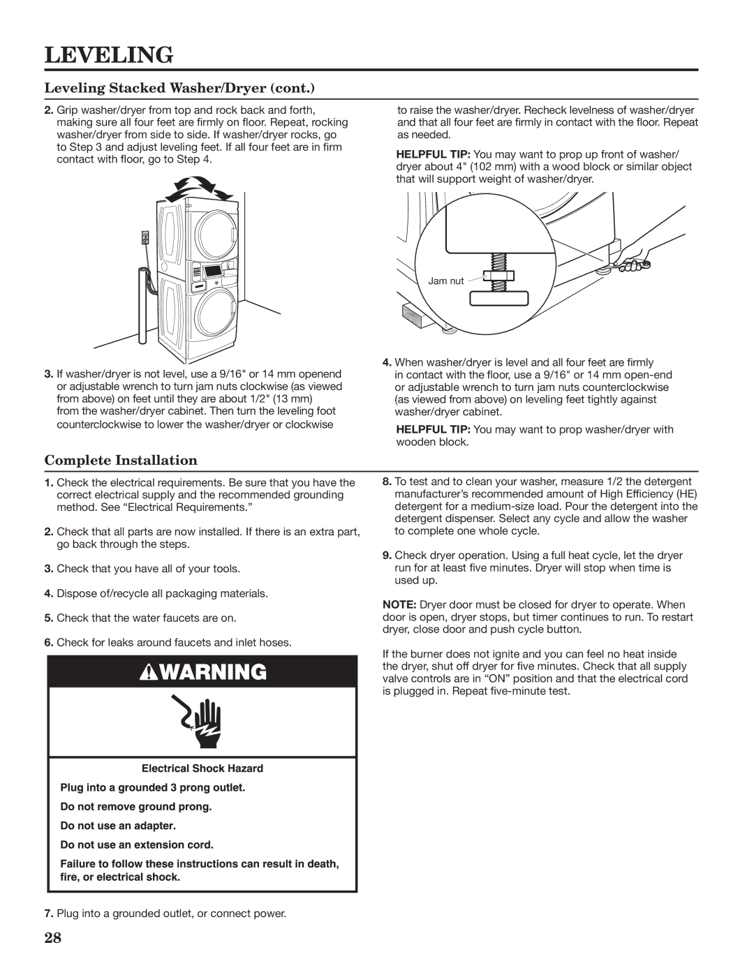 Maytag W10335465B installation instructions Complete Installation 