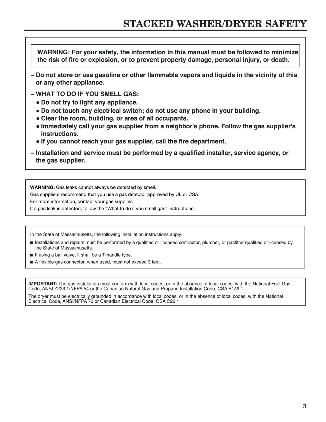 Maytag W10335465B installation instructions Stacked WASHER/DRYER Safety 