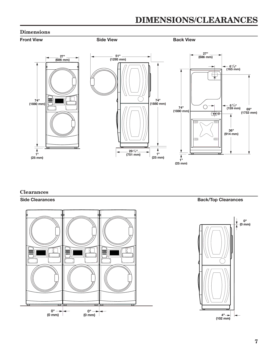 Maytag W10335465B installation instructions Dimensions/Clearances 