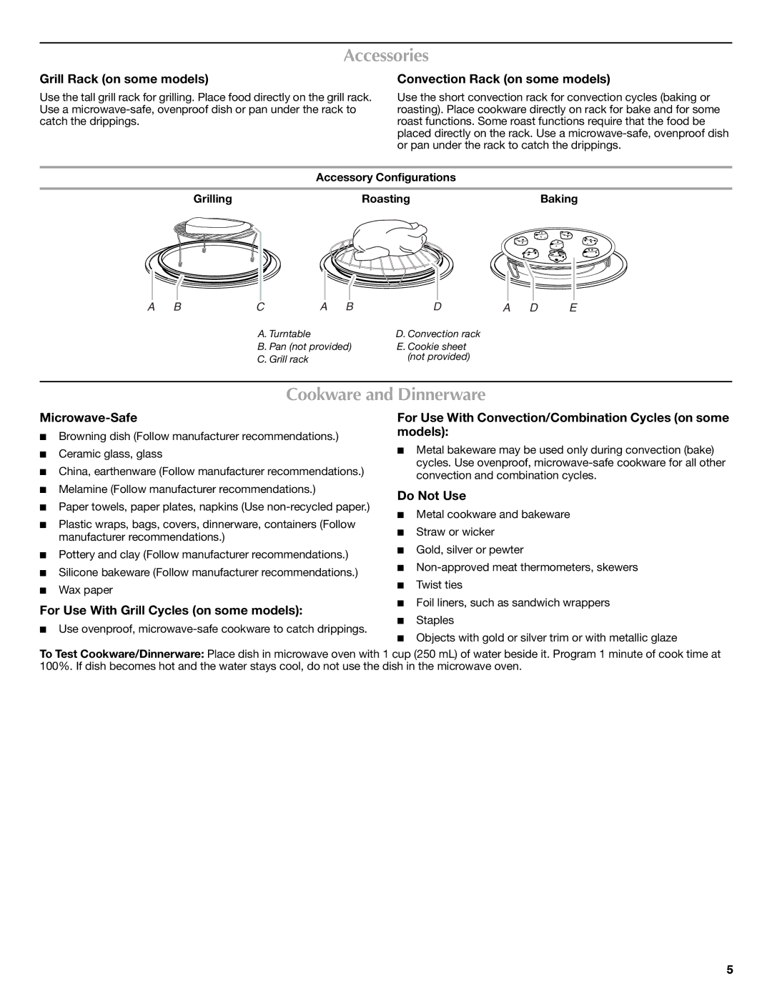 Maytag W10336691A important safety instructions Accessories, Cookware and Dinnerware 