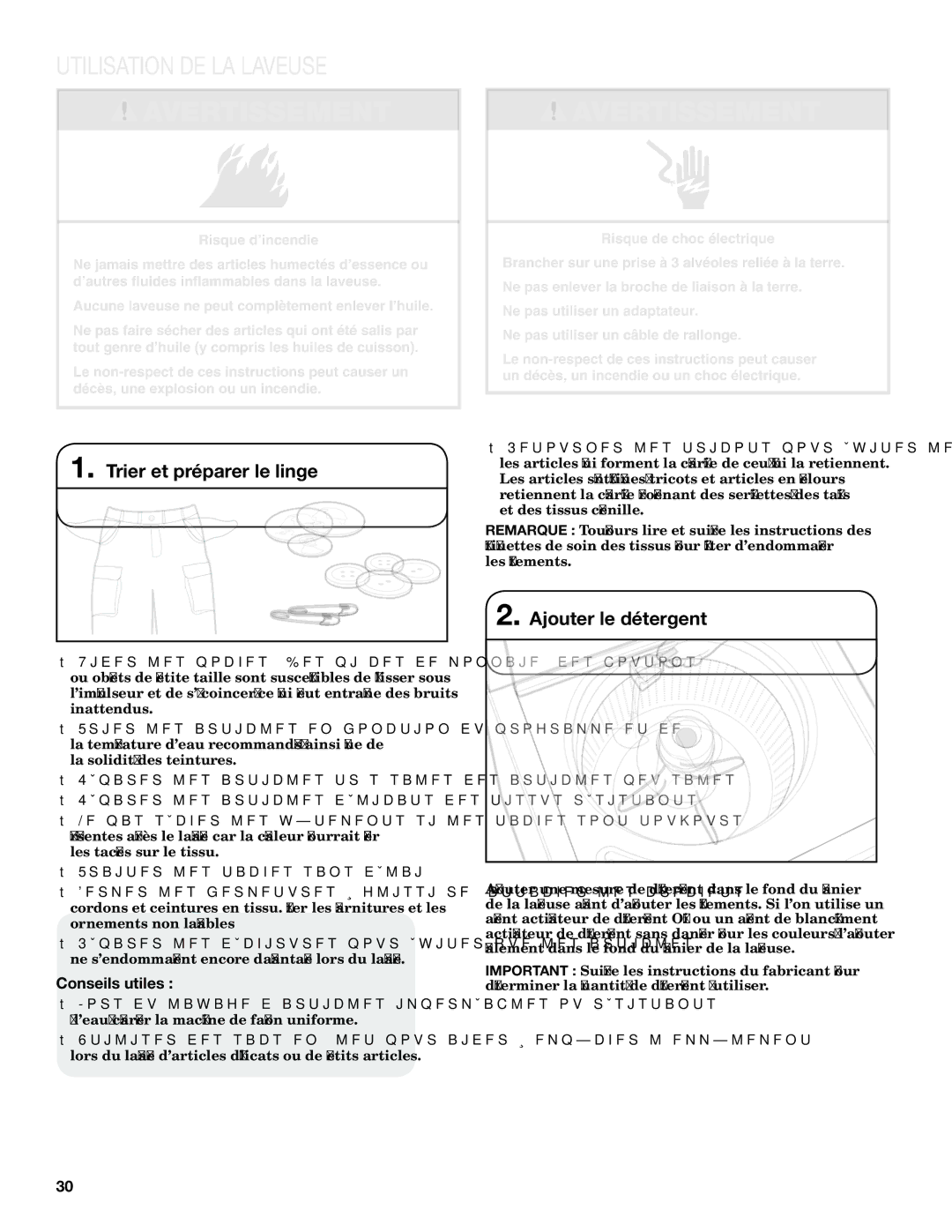 Maytag W10376241A - SP Utilisation DE LA Laveuse, Trier et préparer le linge, Ajouter le détergent, Conseils utiles 