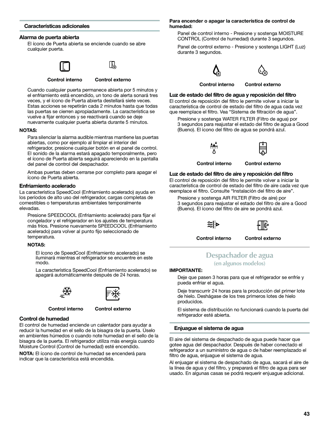 Maytag W10400978A installation instructions Despachador de agua 