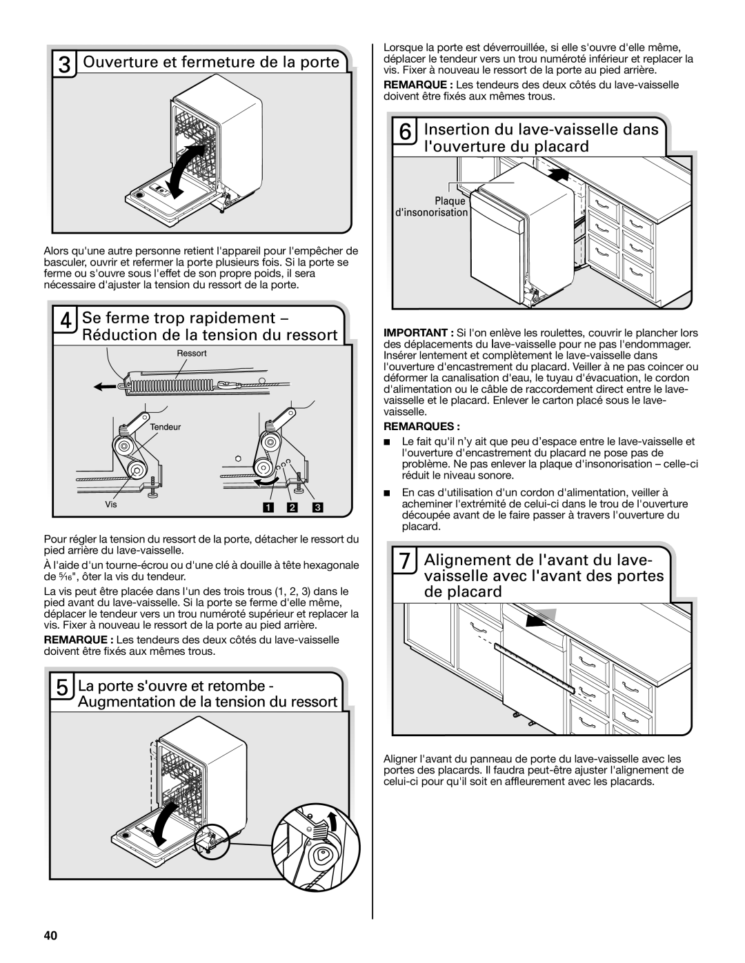 Maytag W10401504D installation instructions Remarques 