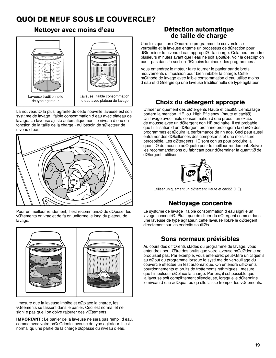 Maytag W10560158B - SP warranty Quoi DE Neuf Sous LE COUVERCLE?, Nettoyer avec moins d’eau 