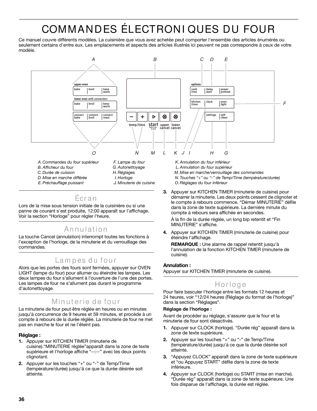 Maytag W10600814B manual Commandes Électroniques DU Four 