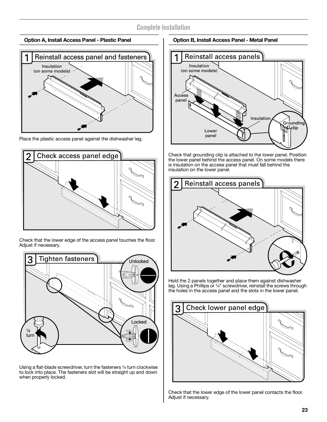 Maytag W10649077A installation instructions Complete Installation 