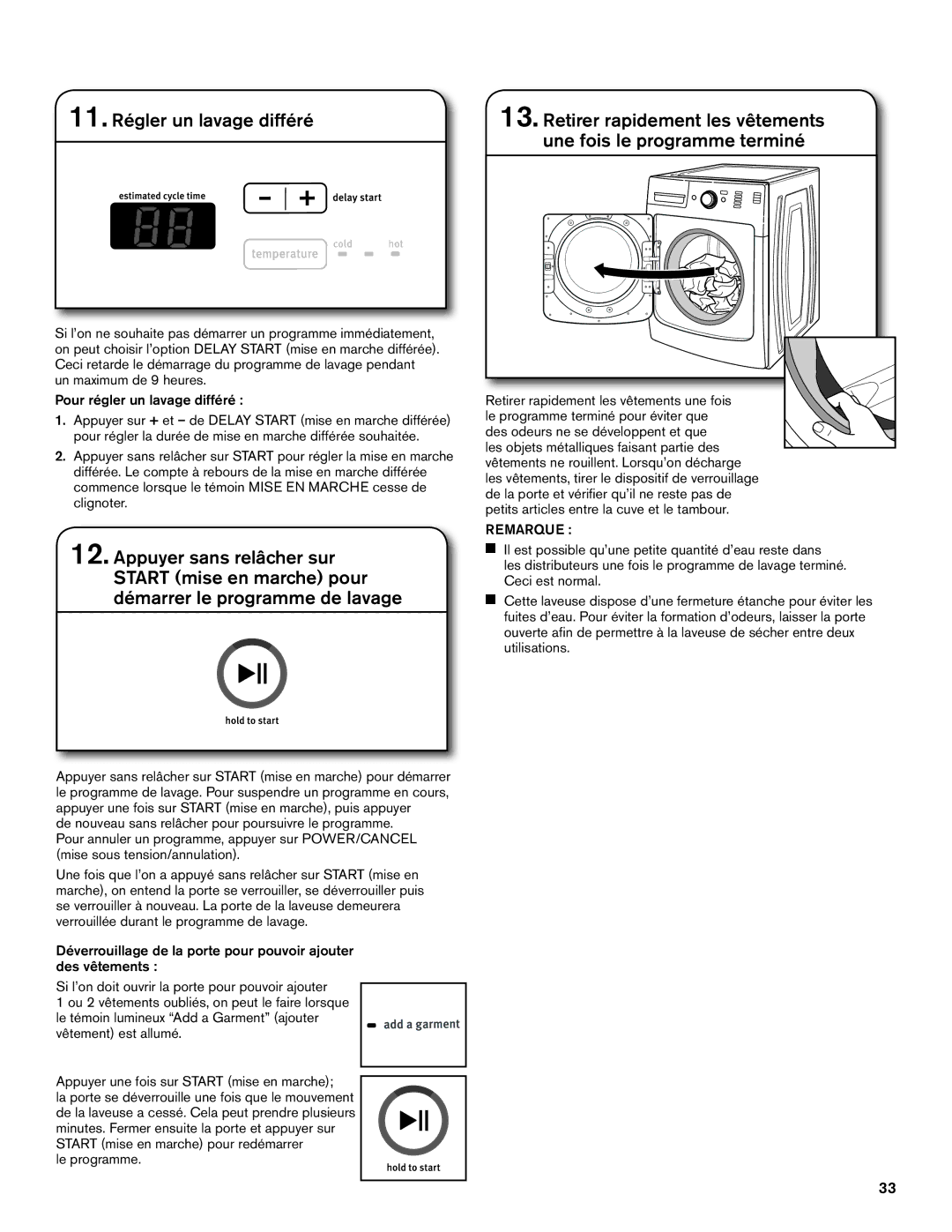 Maytag W10649236A - SP, W10649235A manual Le programme, Remarque 