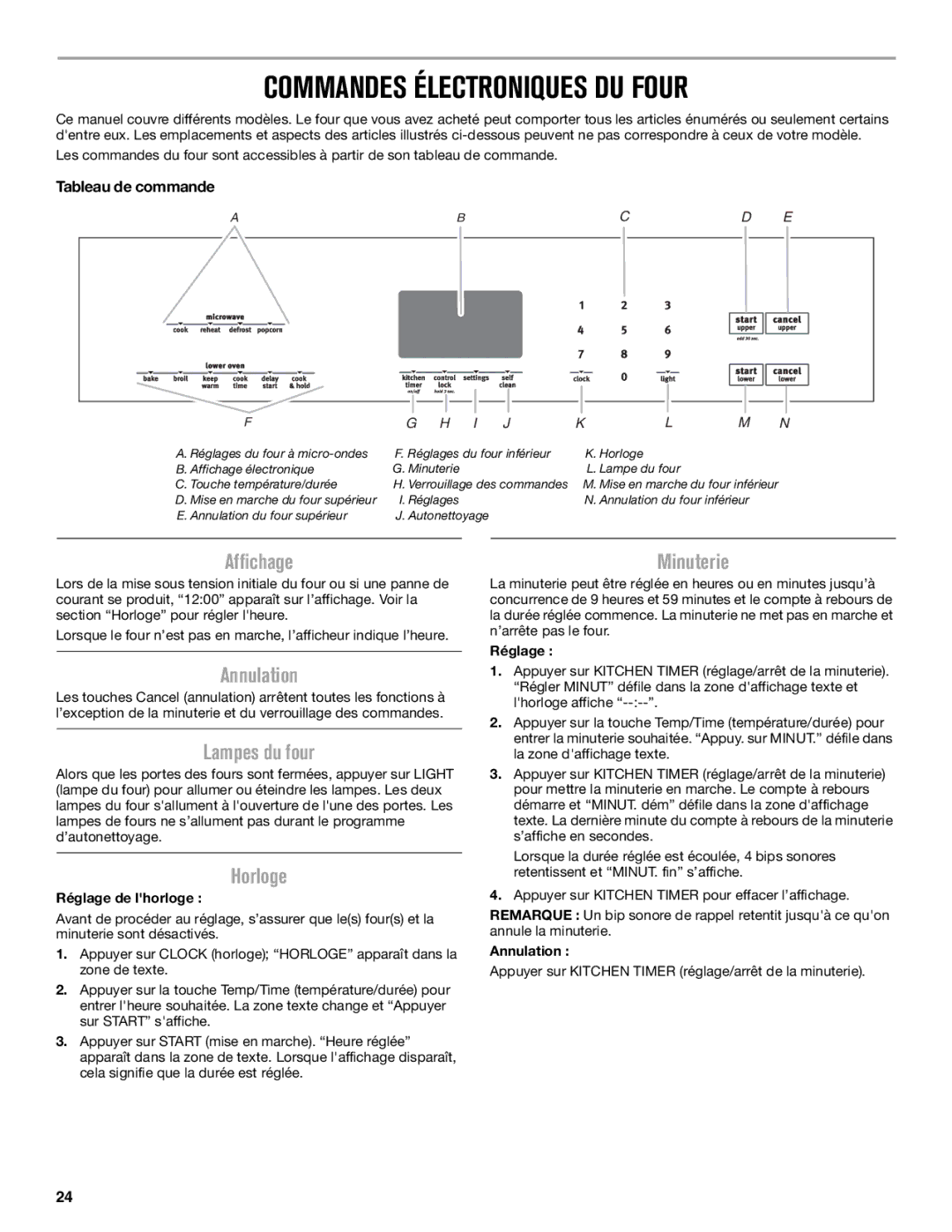 Maytag W10669242B manual Commandes Électroniques DU Four 