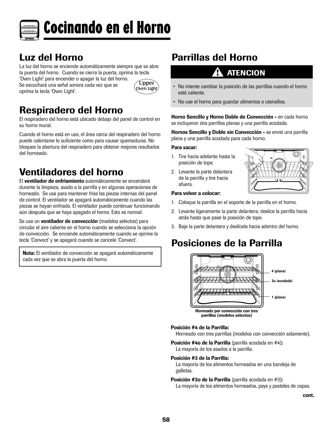 Maytag Wall Oven warranty Luz del Horno, Respiradero del Horno, Ventiladores del horno, Parrillas del Horno 