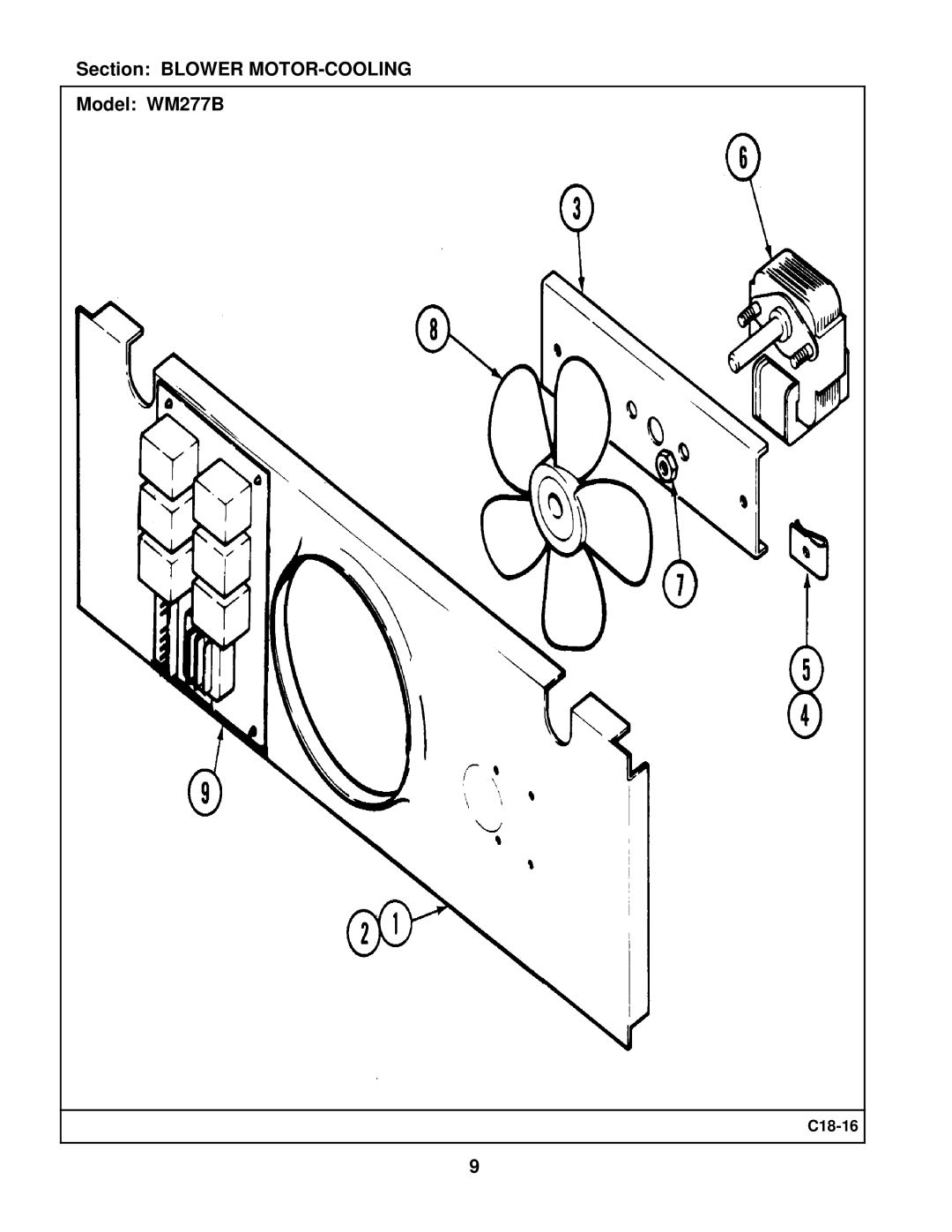 Maytag manual Section Blower MOTOR-COOLING Model WM277B 