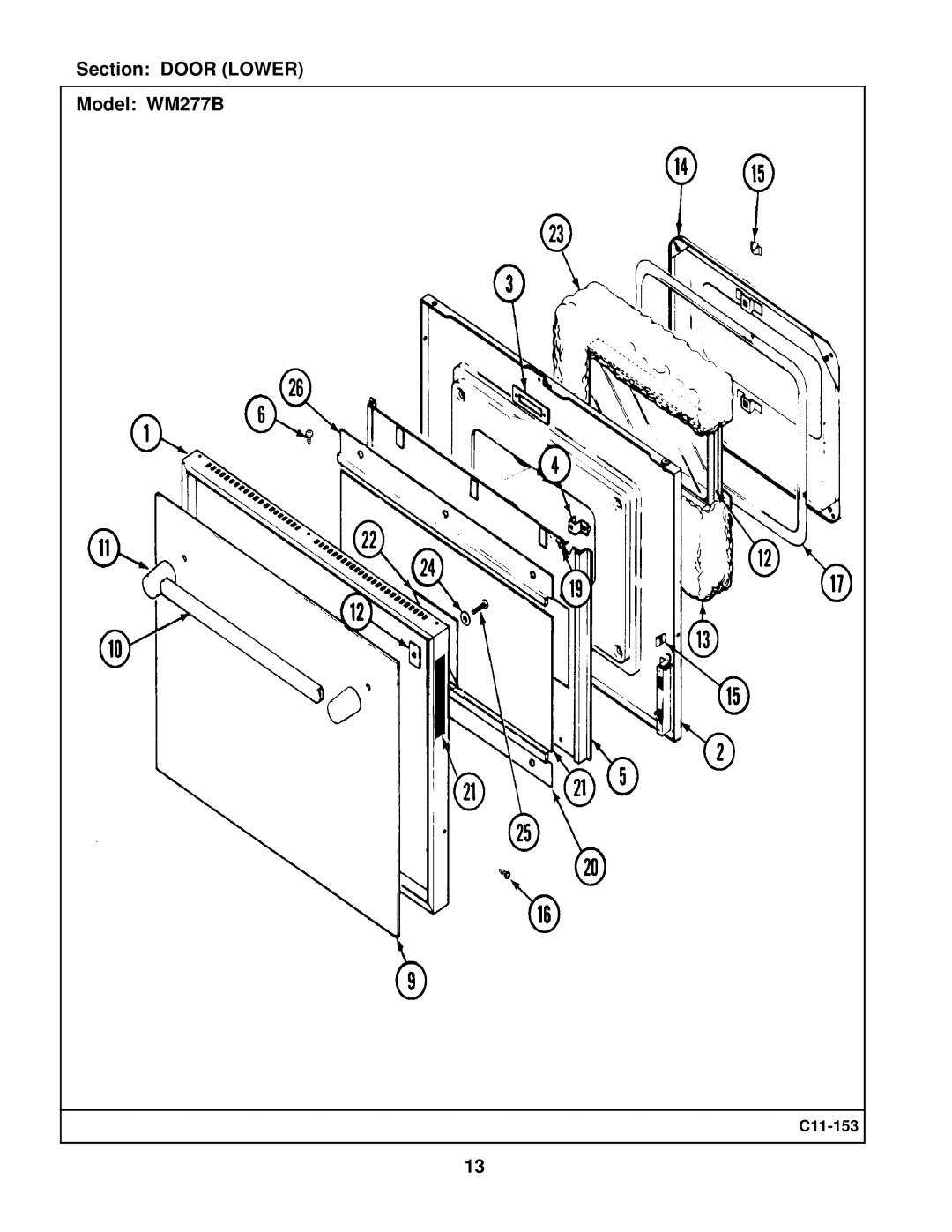 Maytag manual Section Door Lower Model WM277B 