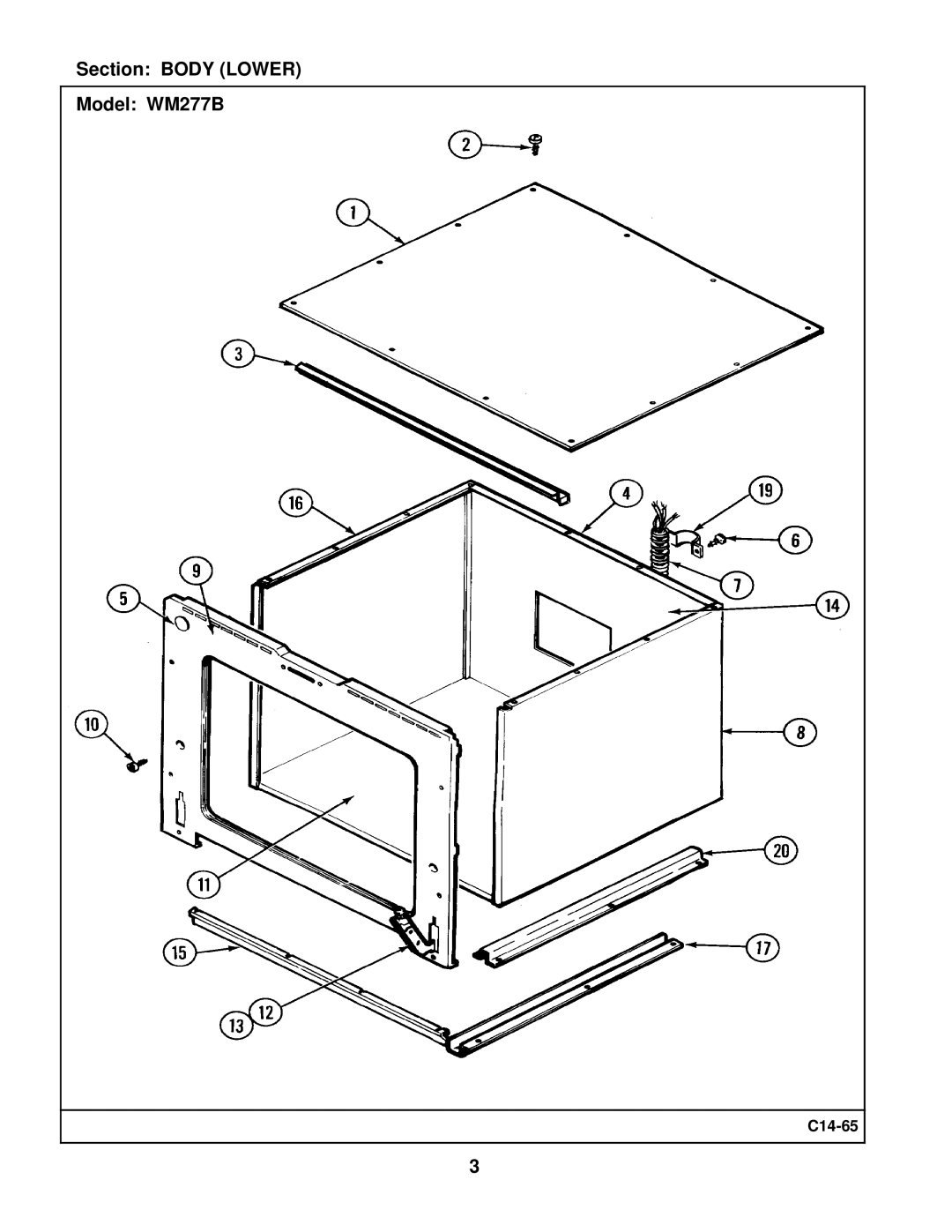 Maytag manual Section Body Lower Model WM277B 