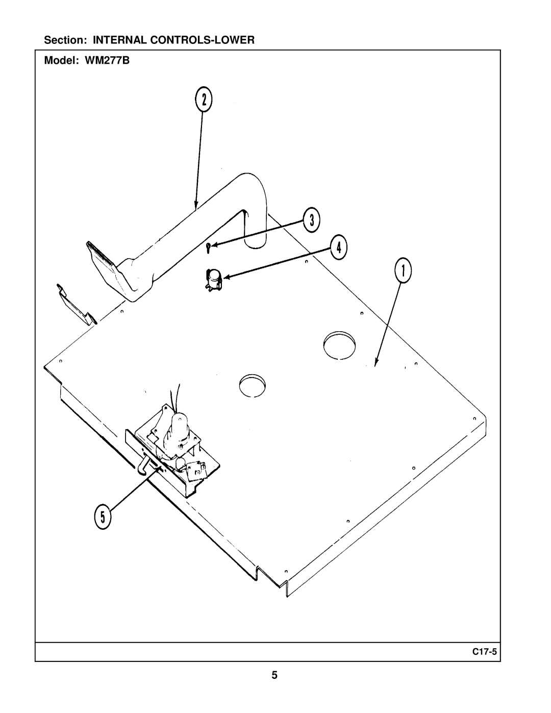 Maytag manual Section Internal CONTROLS-LOWER Model WM277B 