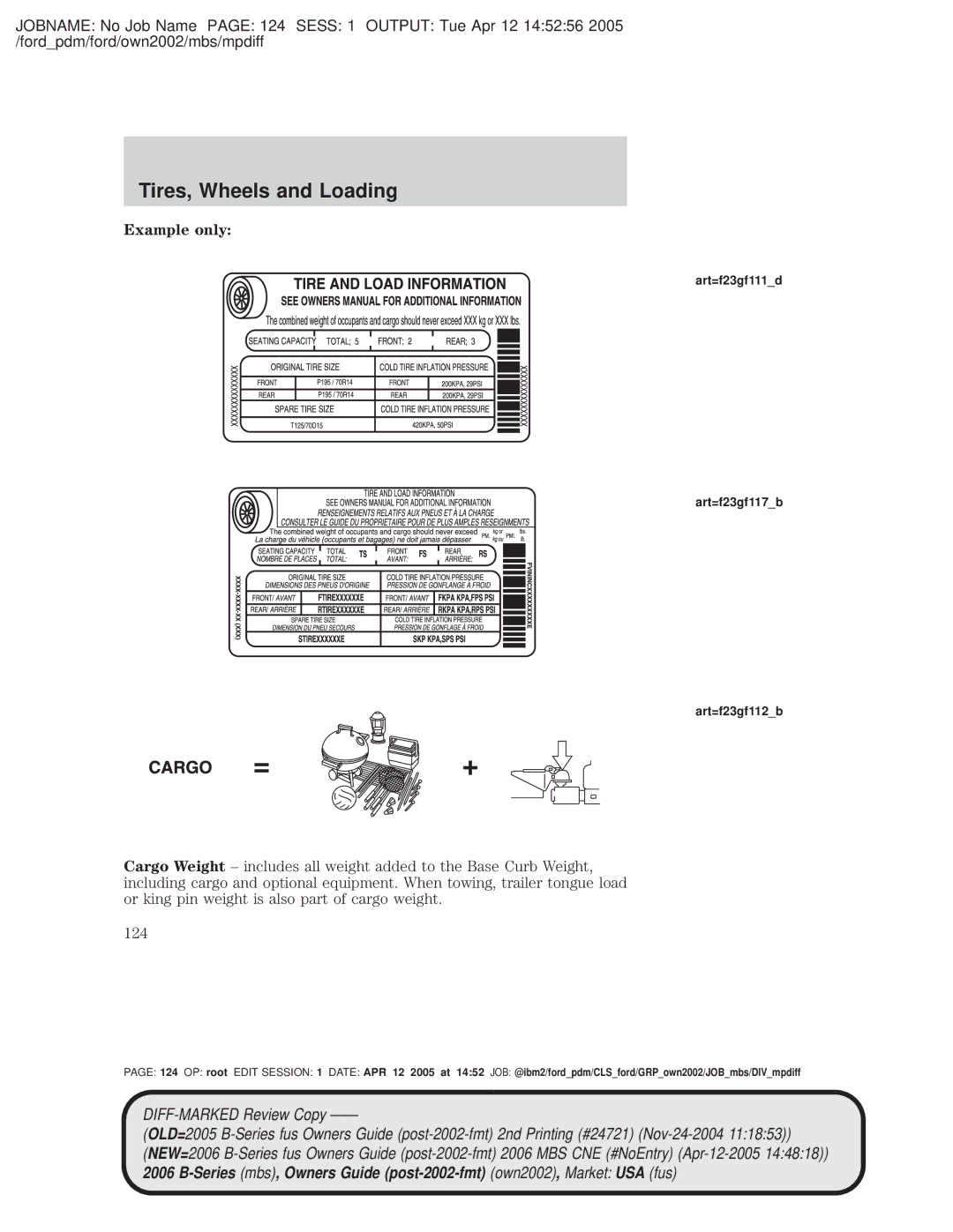 Mazda 4WD manual Example only, Art=f23gf111d Art=f23gf117b Art=f23gf112b 