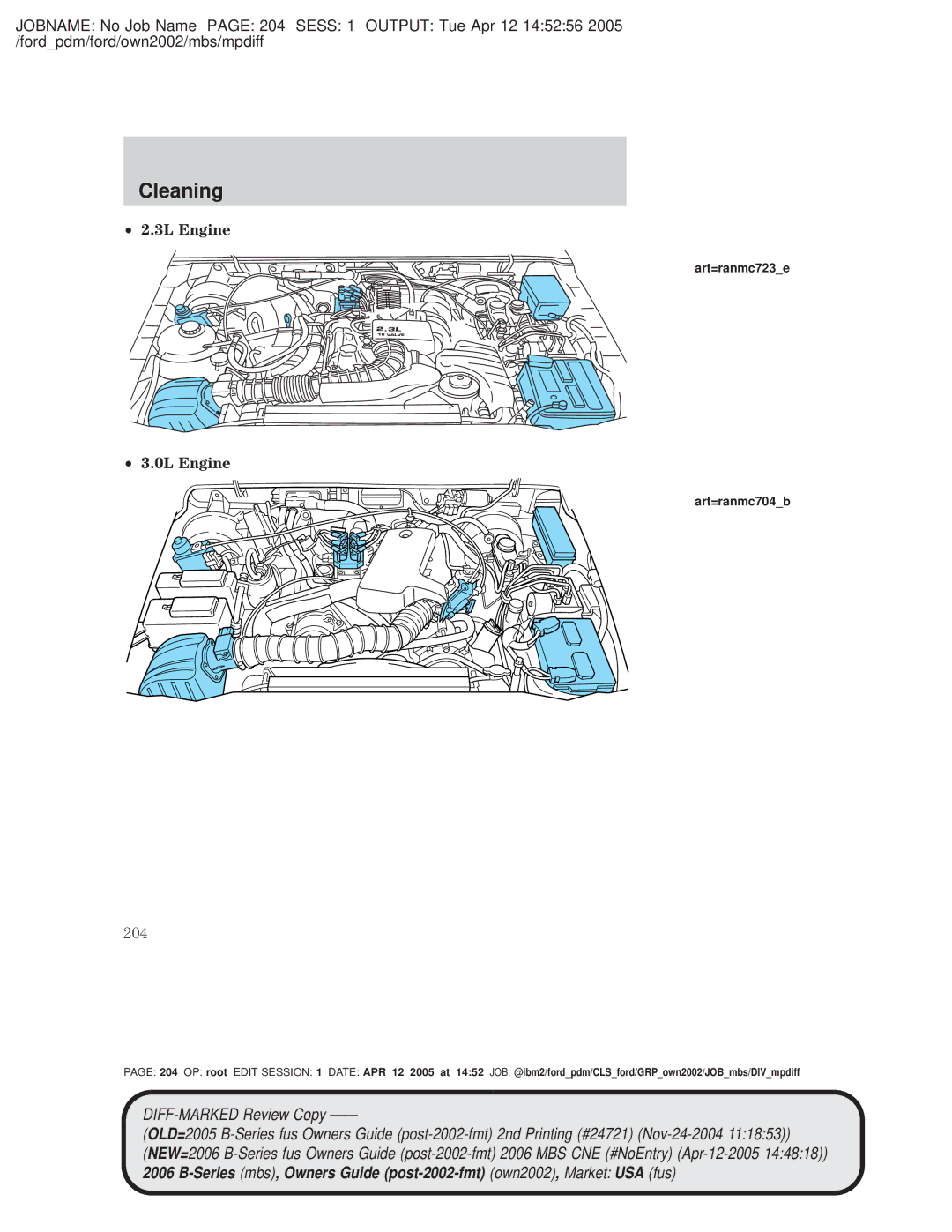 Mazda 4WD manual 3L Engine, 0L Engine, 204, Art=ranmc723e, Art=ranmc704b 