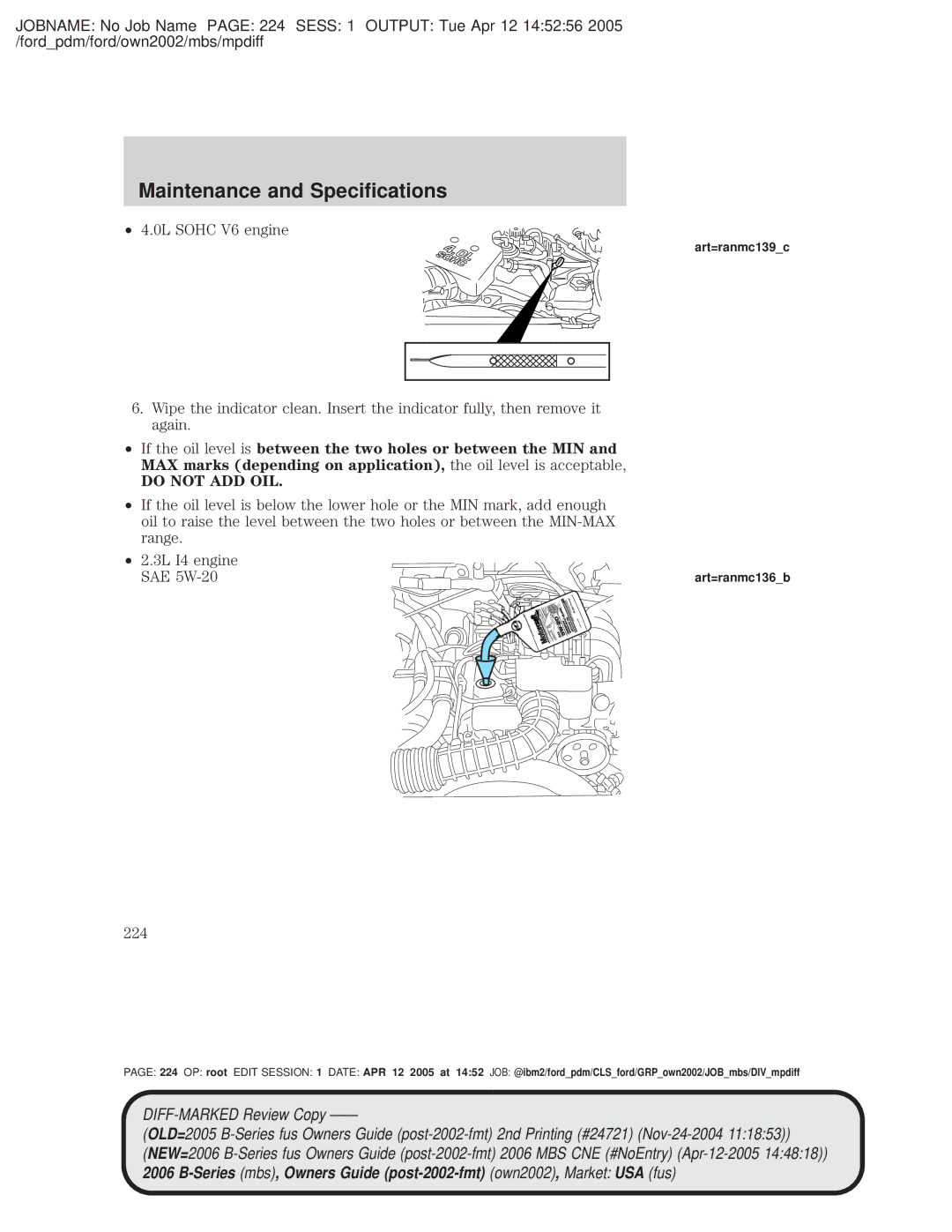 Mazda 4WD manual 0L Sohc V6 engine, 224, Art=ranmc139c 