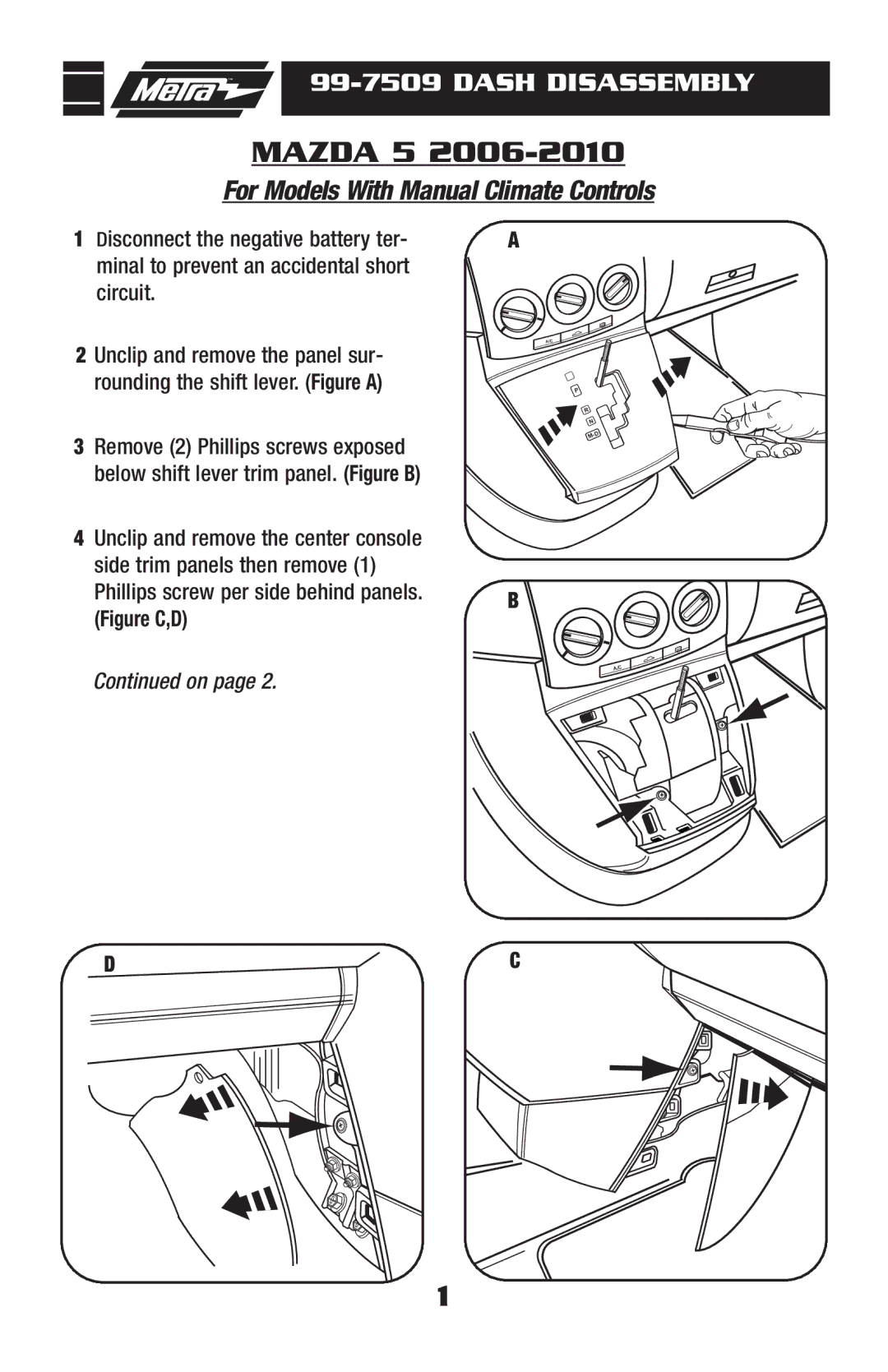 Mazda 99-7509 installation instructions Mazda 5 