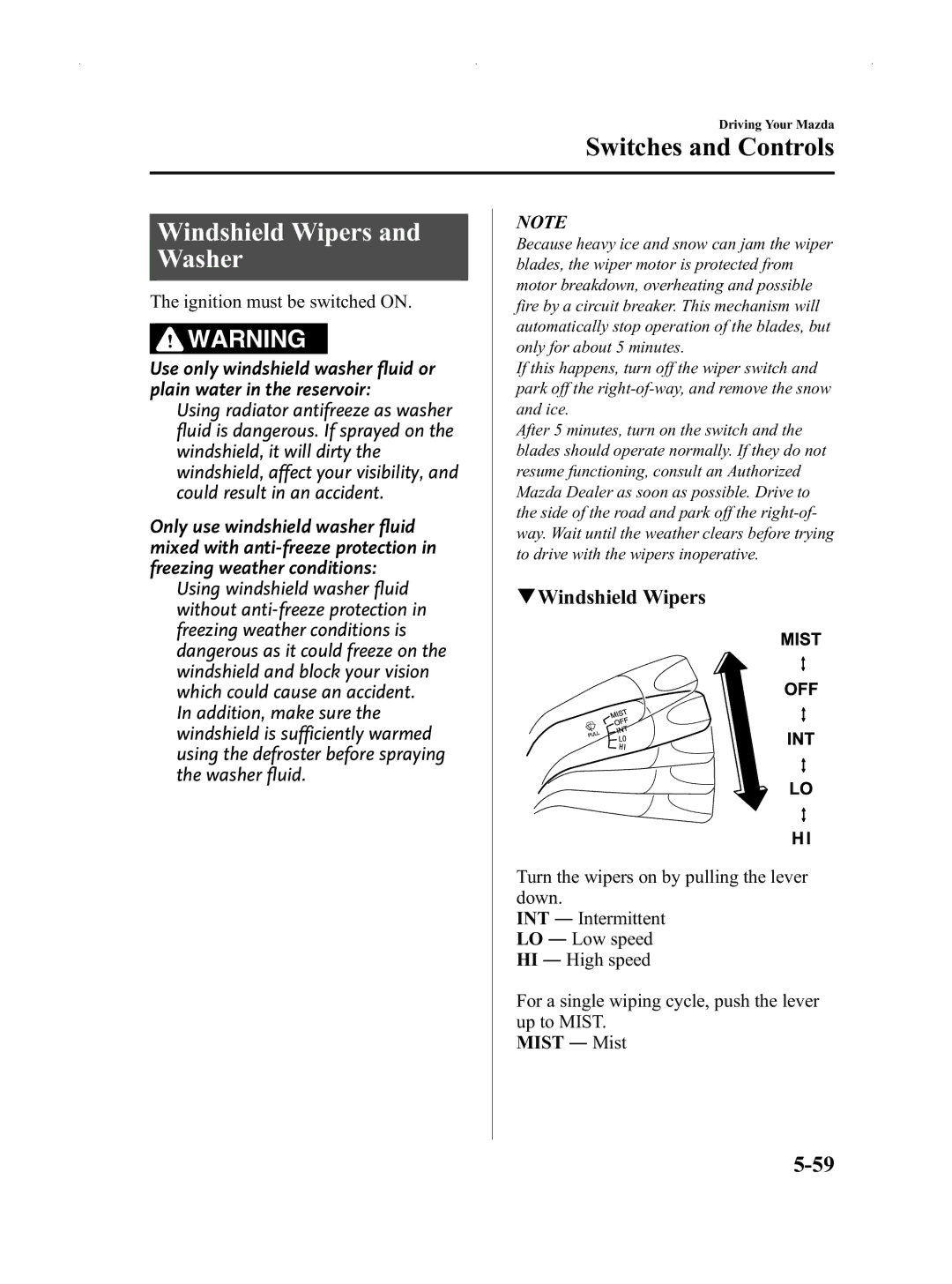 Mazda Not a Manual manual Windshield Wipers and Washer, QWindshield Wipers 