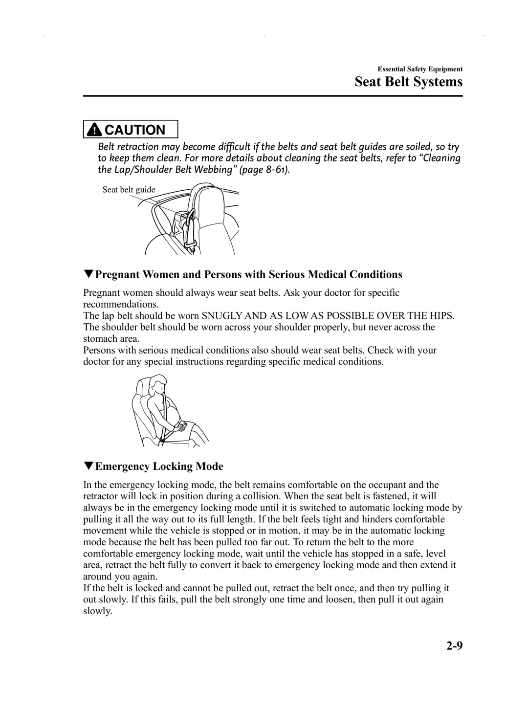 Mazda Not a Manual manual QPregnant Women and Persons with Serious Medical Conditions, QEmergency Locking Mode 