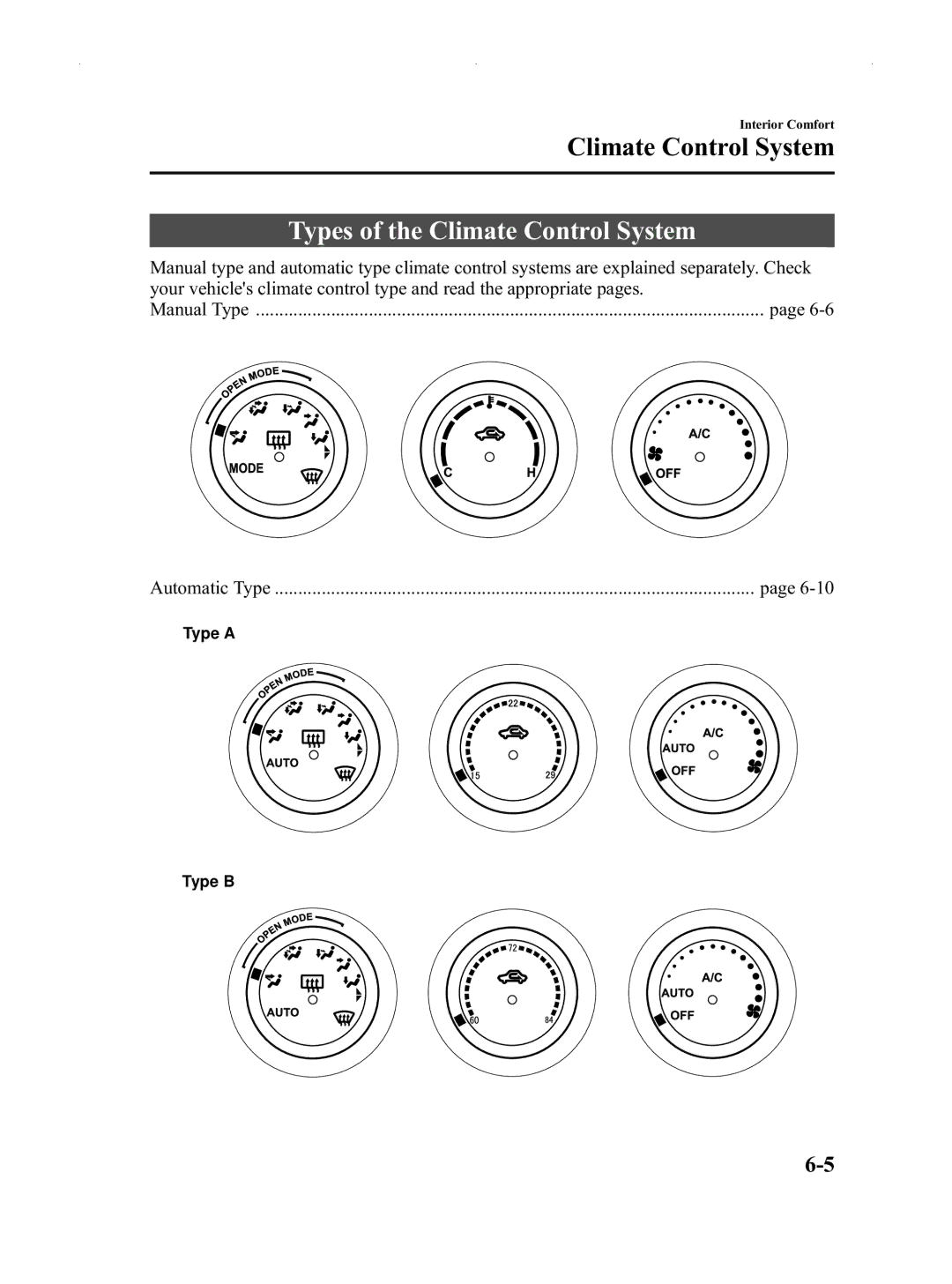 Mazda Not a Manual manual Types of the Climate Control System 