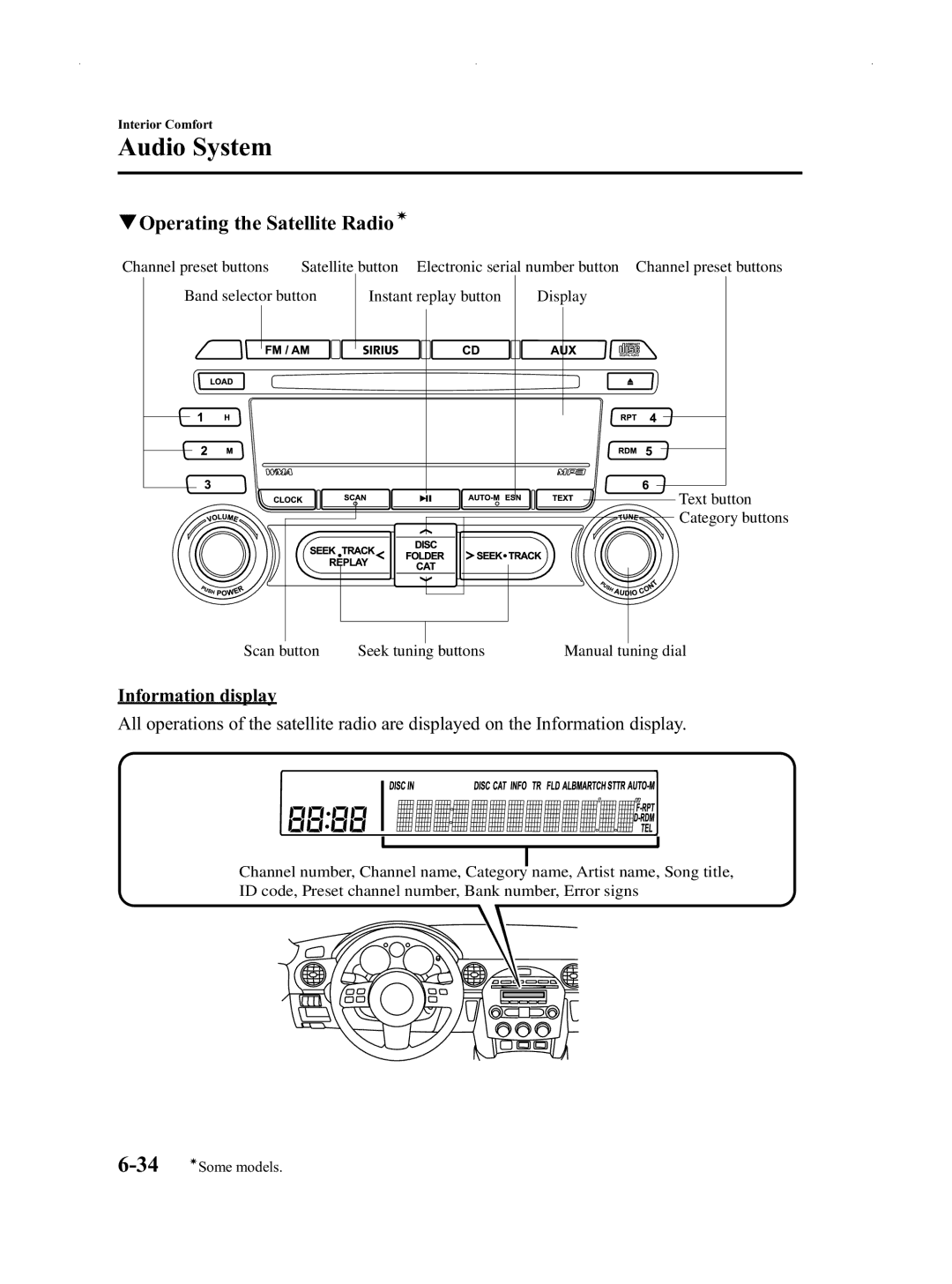 Mazda Not a Manual manual QOperating the Satellite Radioí 