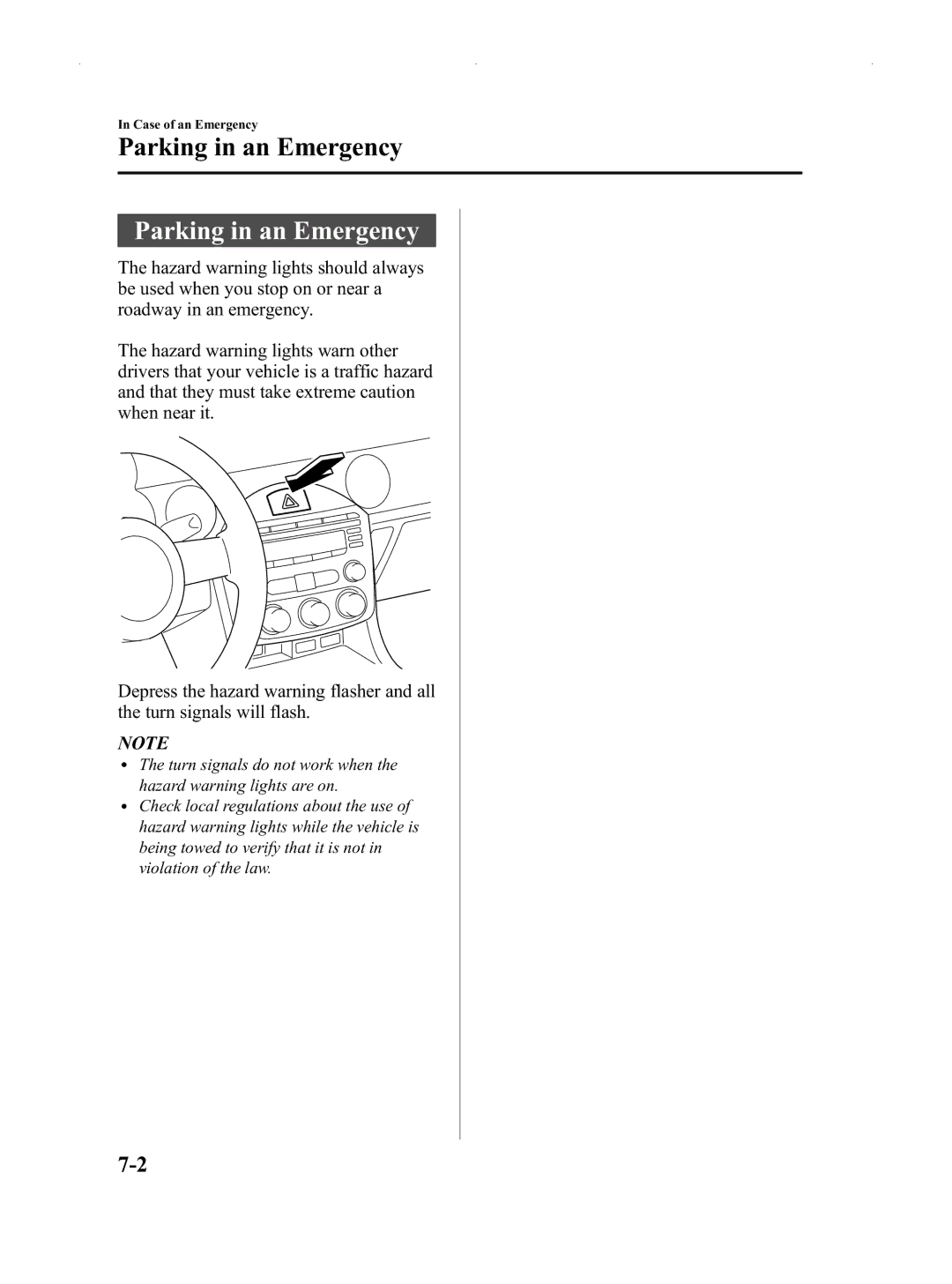 Mazda Not a Manual manual Parking in an Emergency 