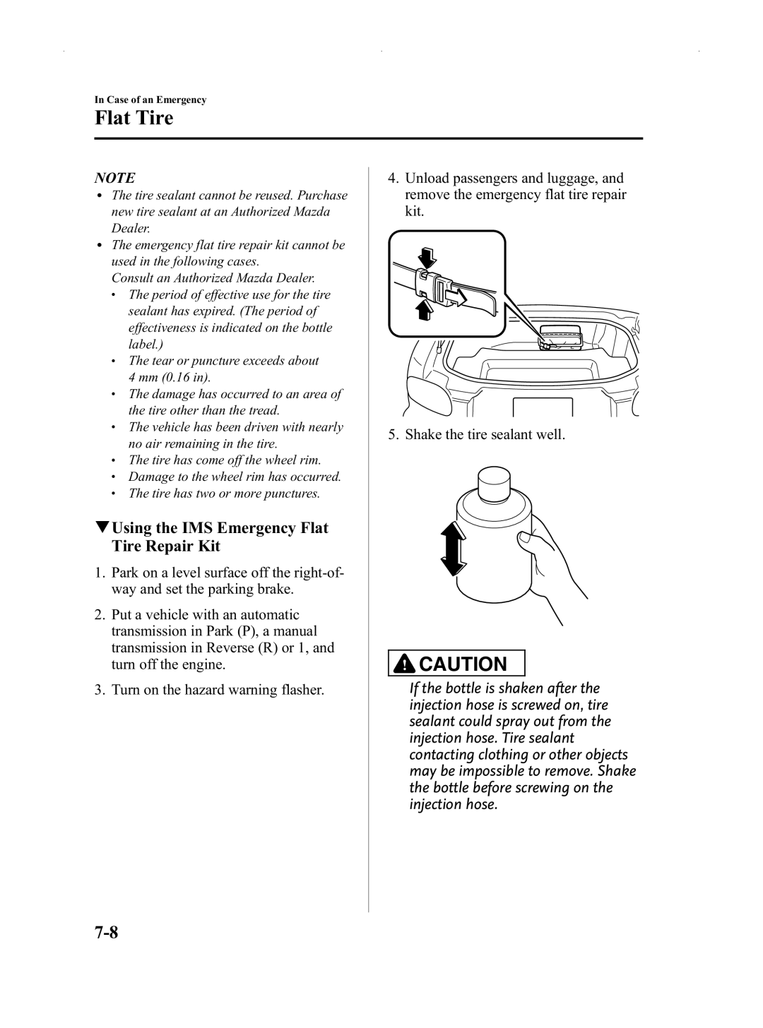 Mazda Not a Manual manual QUsing the IMS Emergency Flat Tire Repair Kit 