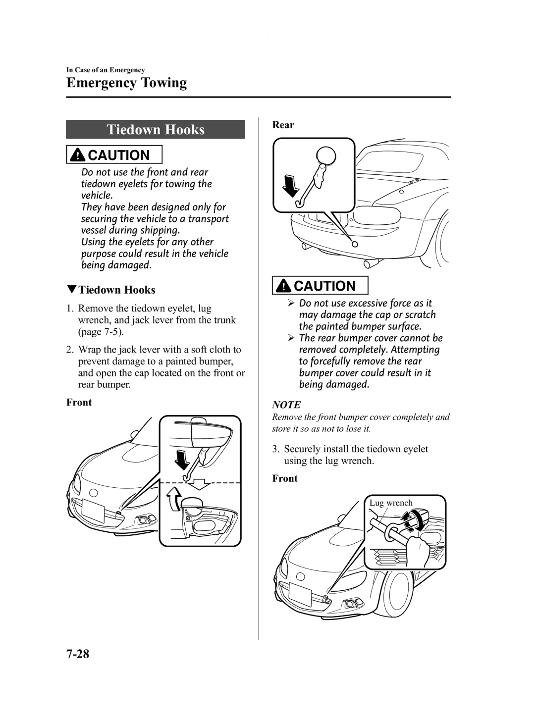 Mazda Not a Manual manual QTiedown Hooks 