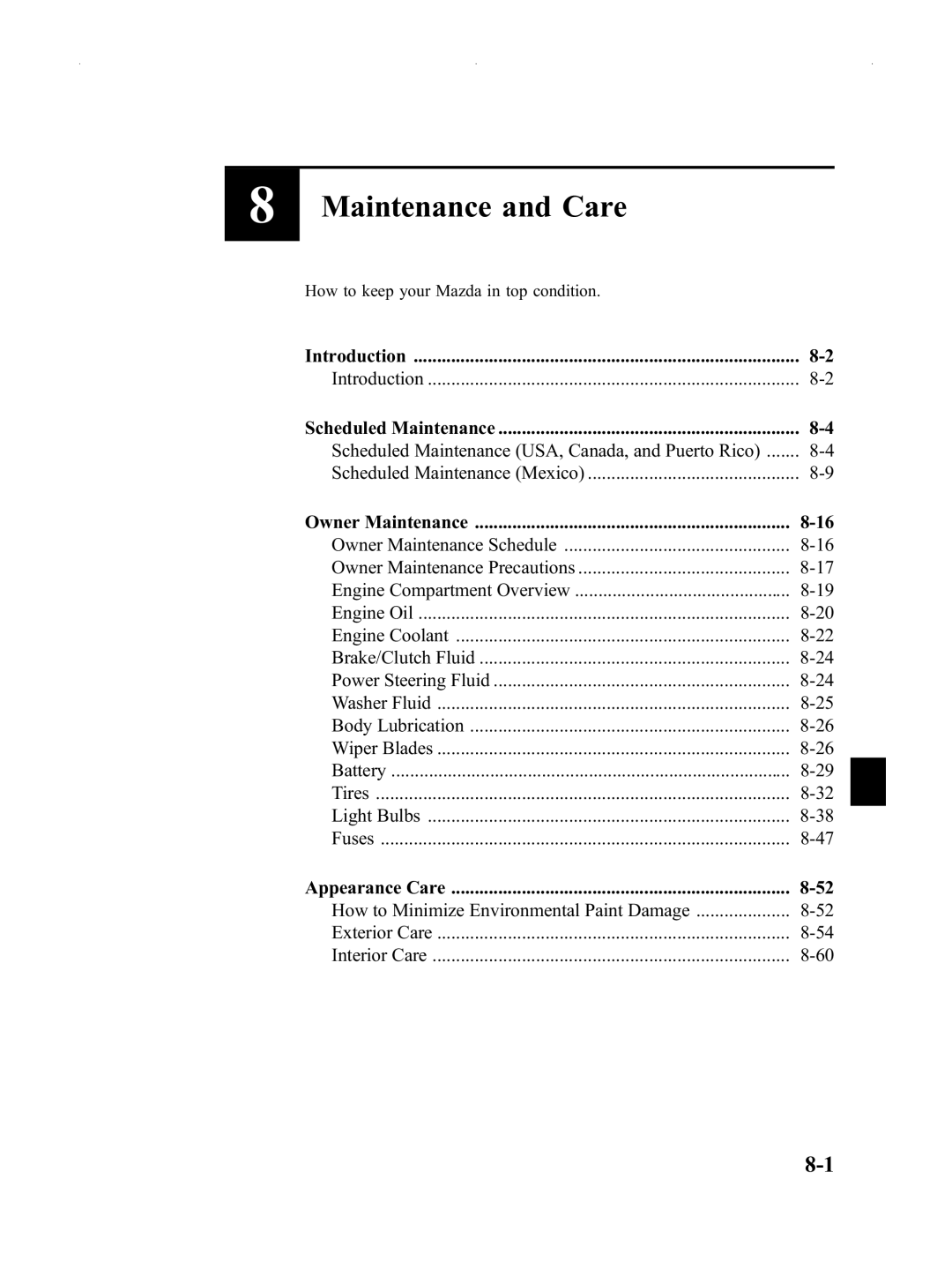 Mazda Not a Manual manual Maintenance and Care 