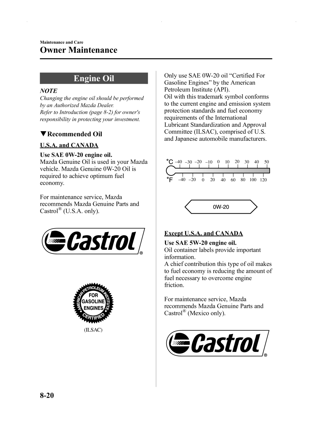 Mazda Not a Manual manual Engine Oil, QRecommended Oil 