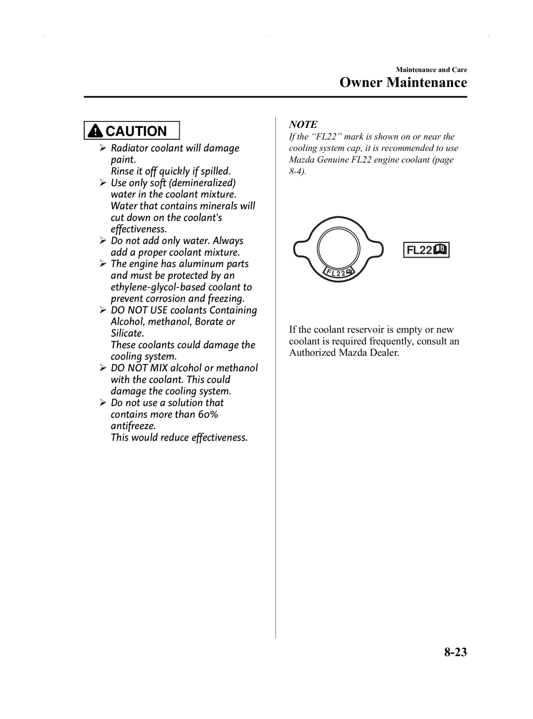 Mazda Not a Manual manual Owner Maintenance 